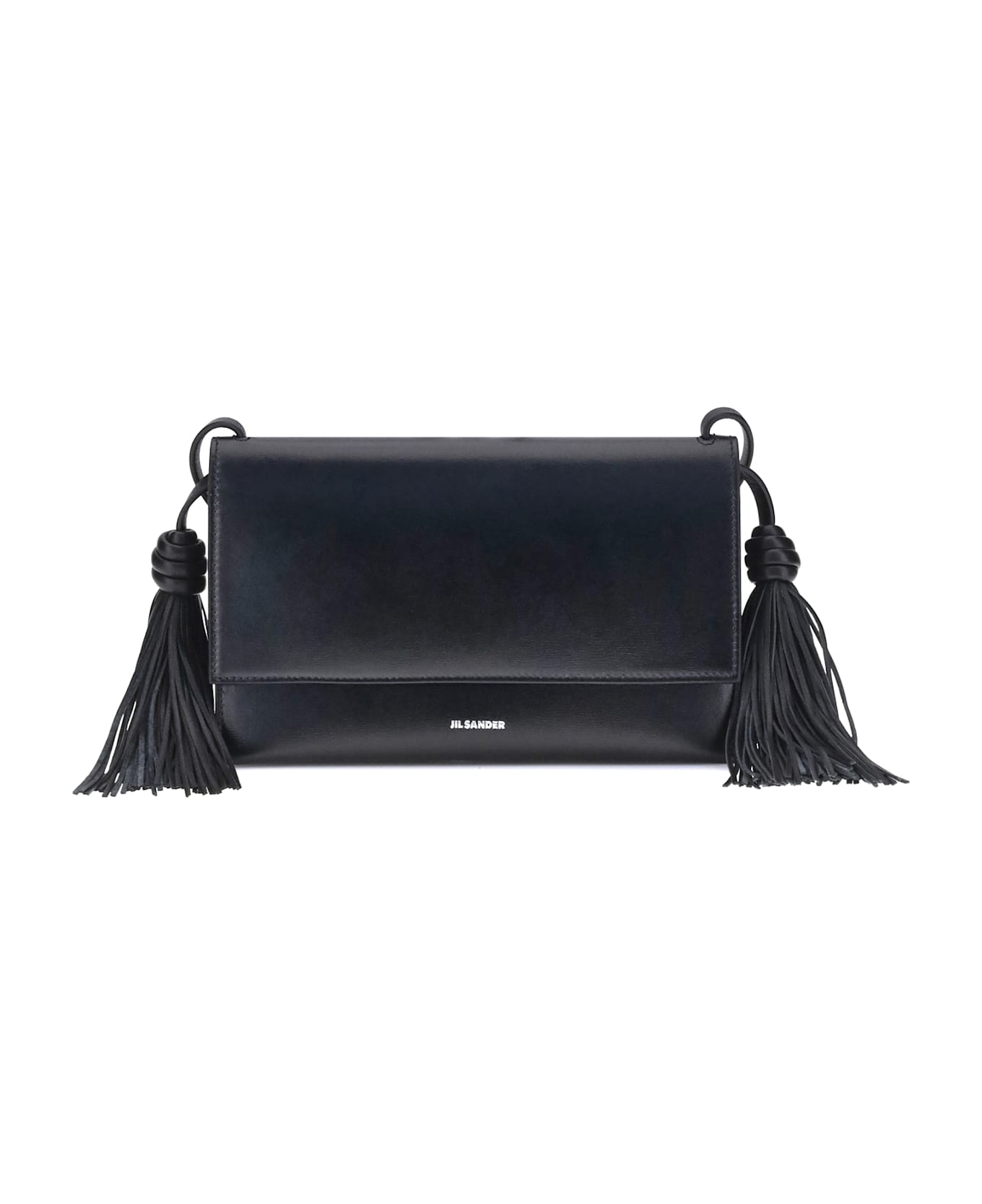 Jil Sander Tassel Shoulder Bag - Black