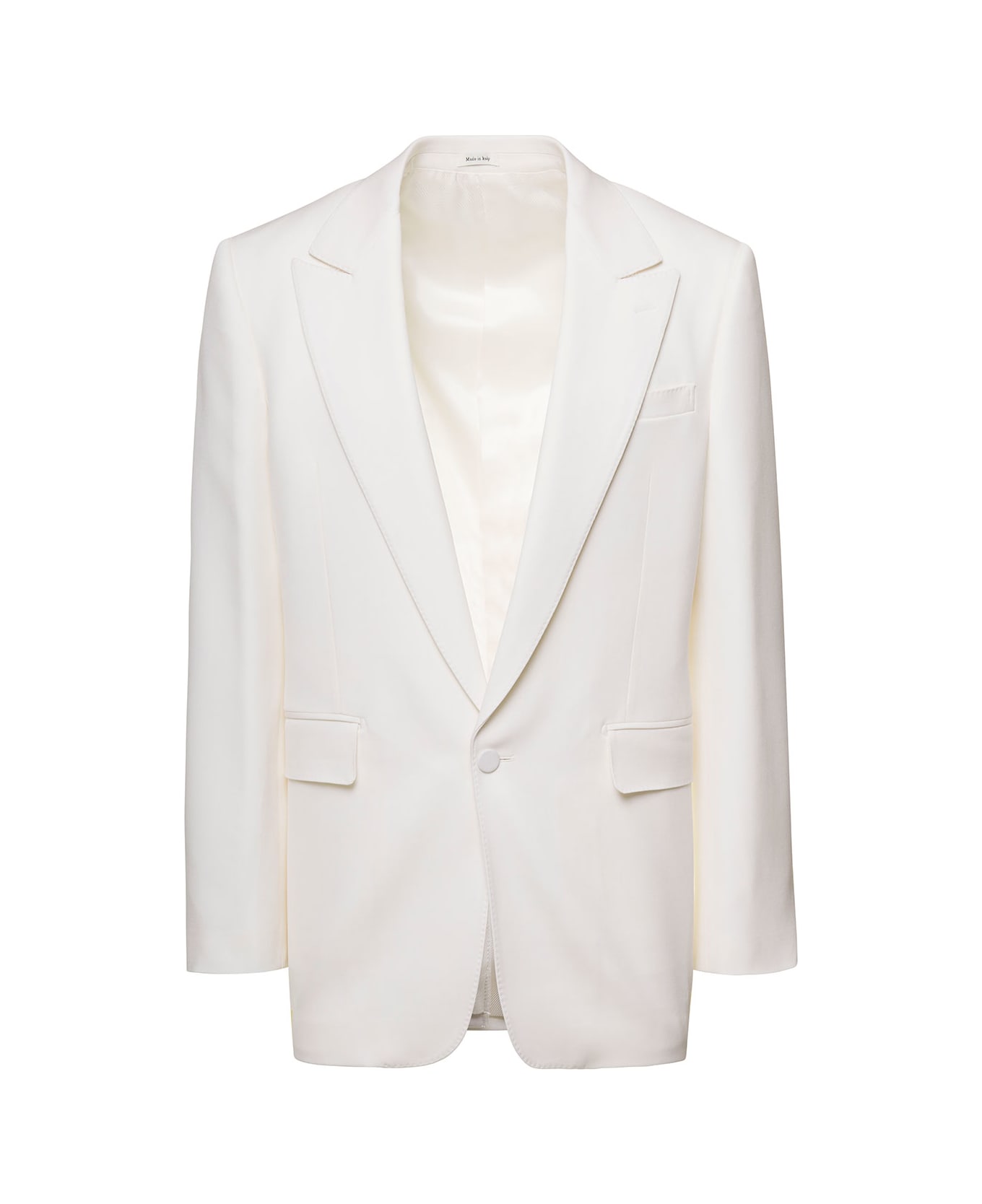 Alexander McQueen White Single-breasted Jacket With Notched Revers In Wool Woman - White ブレザー