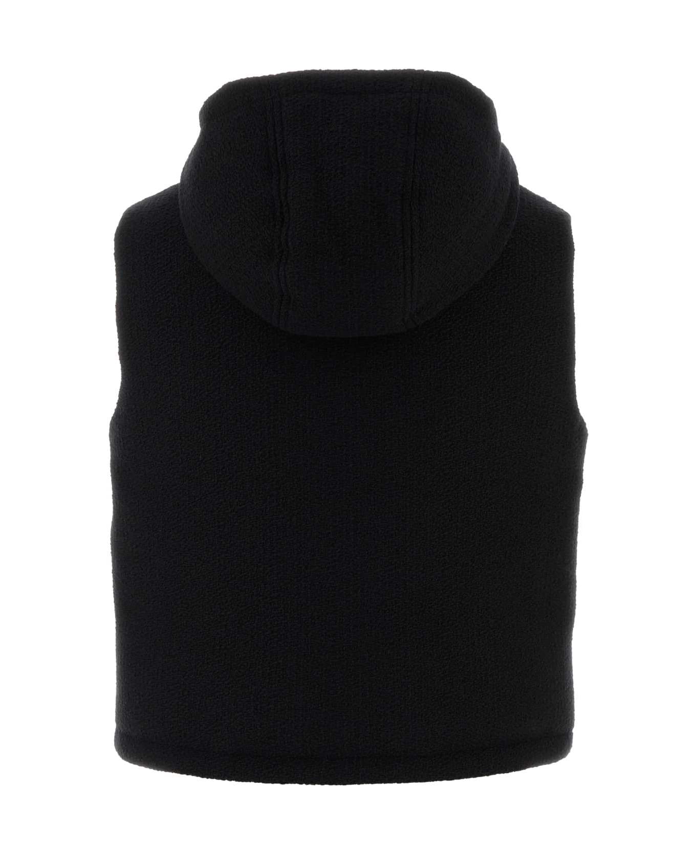Gucci Black Boucle Reversible Sleeveless Jacket - Black