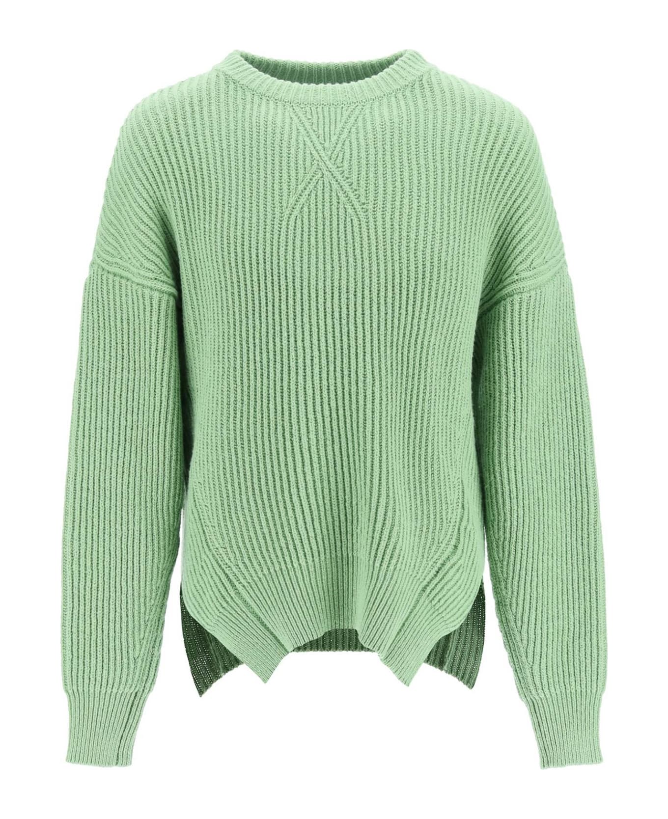 Jil Sander Mint Green Cotton And Wool Sweater - 328