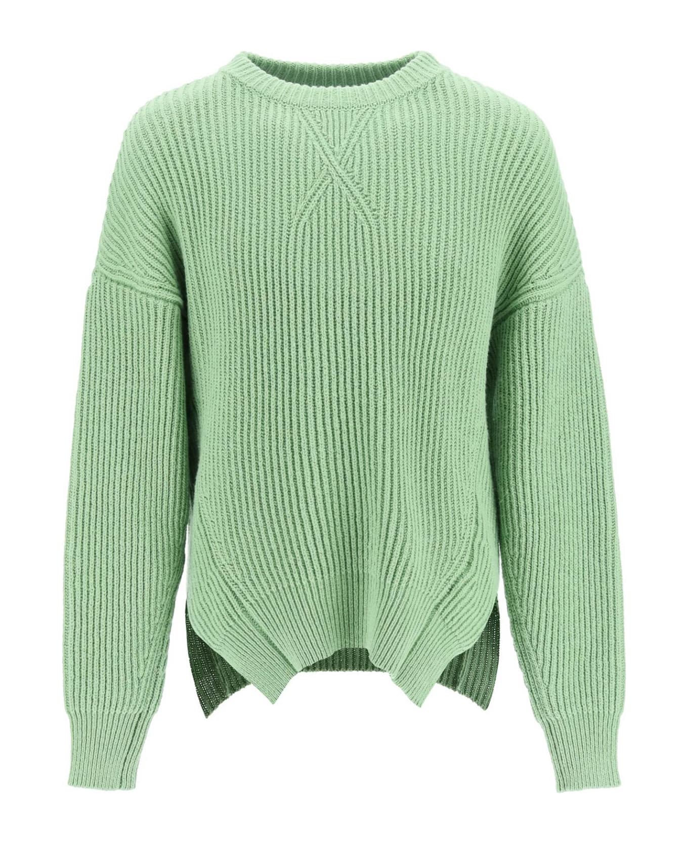 Jil Sander Mint Green Cotton And Wool Sweater - 328 フリース