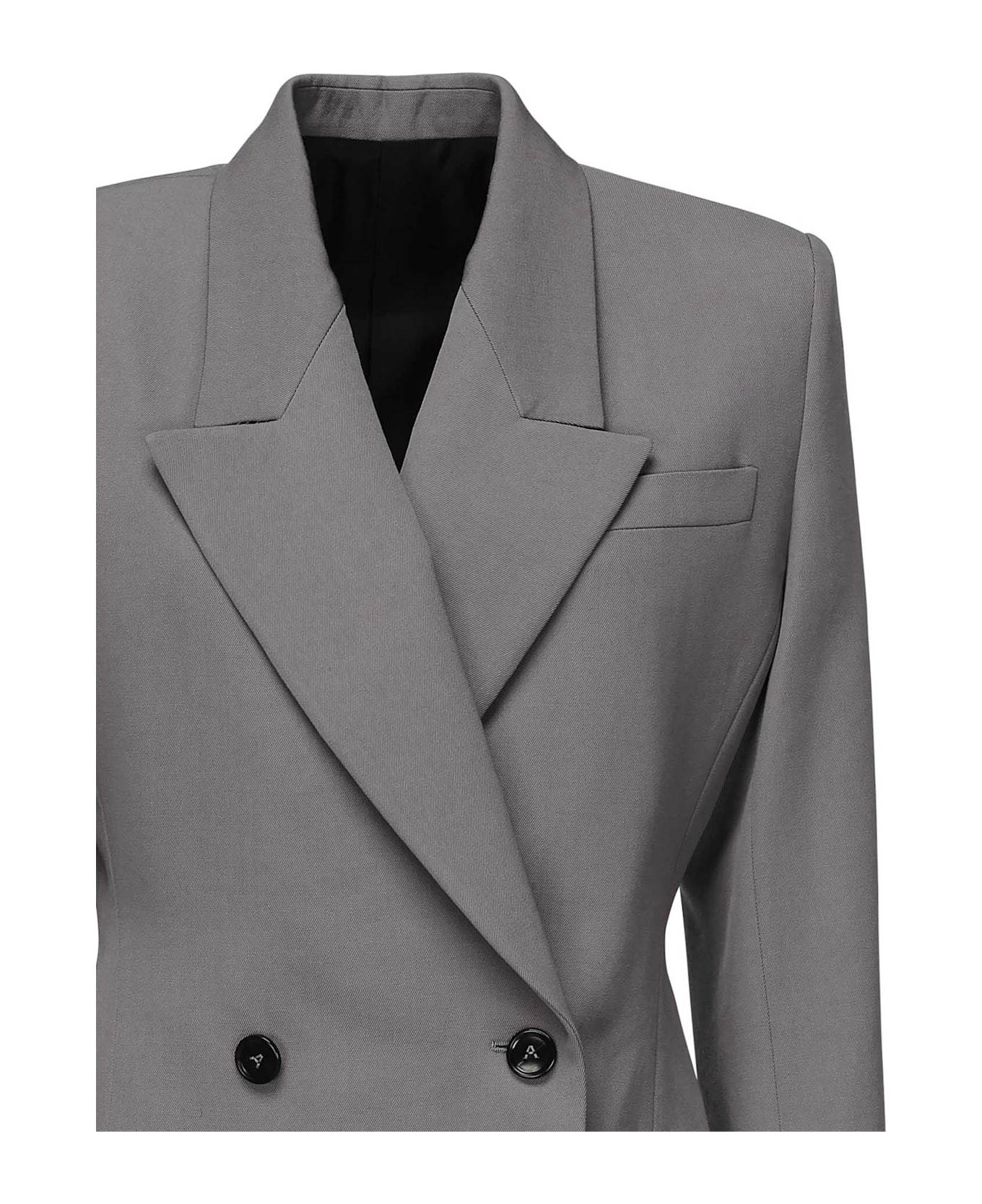 Alaia Tailored Double-breasted Wool Gabardine Jacket - Grey