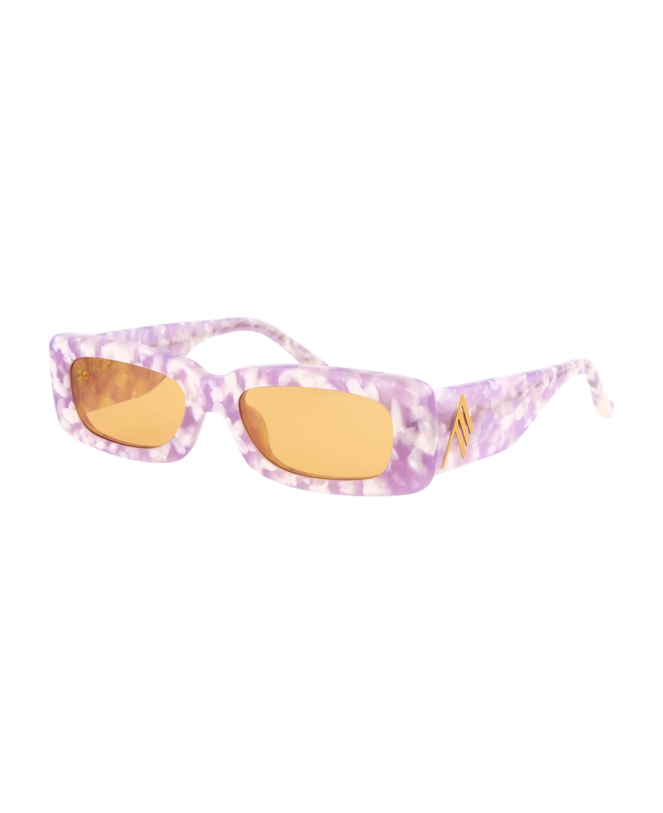 The Attico Mini Marfa Sunglasses - PURPLEMARBLE/YELLOWGOLD/YELLOW