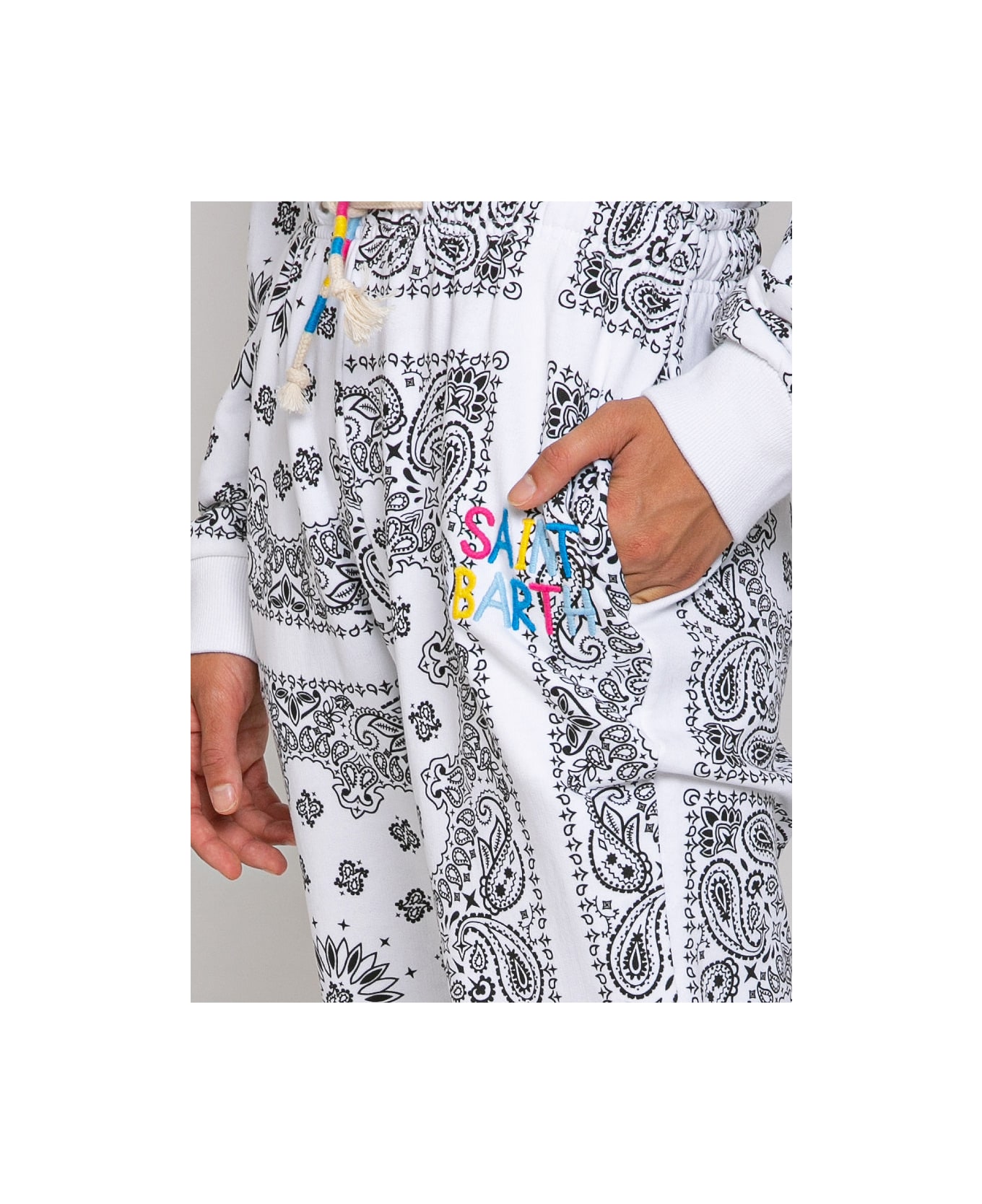 MC2 Saint Barth Cotton Bandanna Joggers With Saint Barth Embroidery - WHITE ボトムス