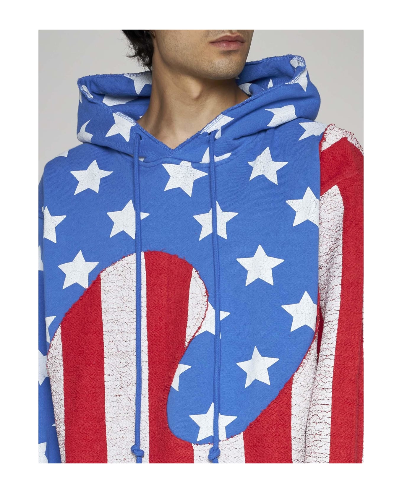 ERL Stars And Stripes Swirl Cotton Hoodie - Blue フリース