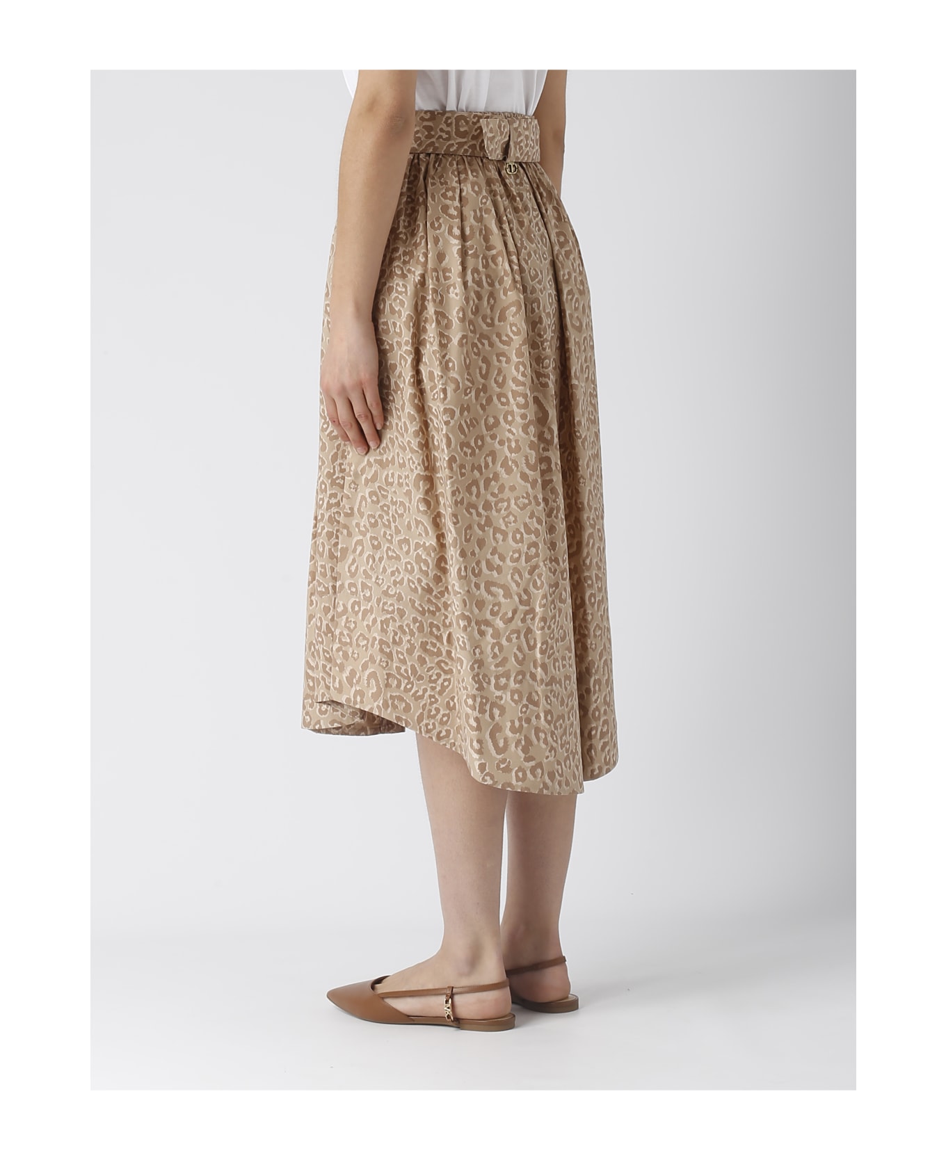 TwinSet Cotton Skirt - ECRU'
