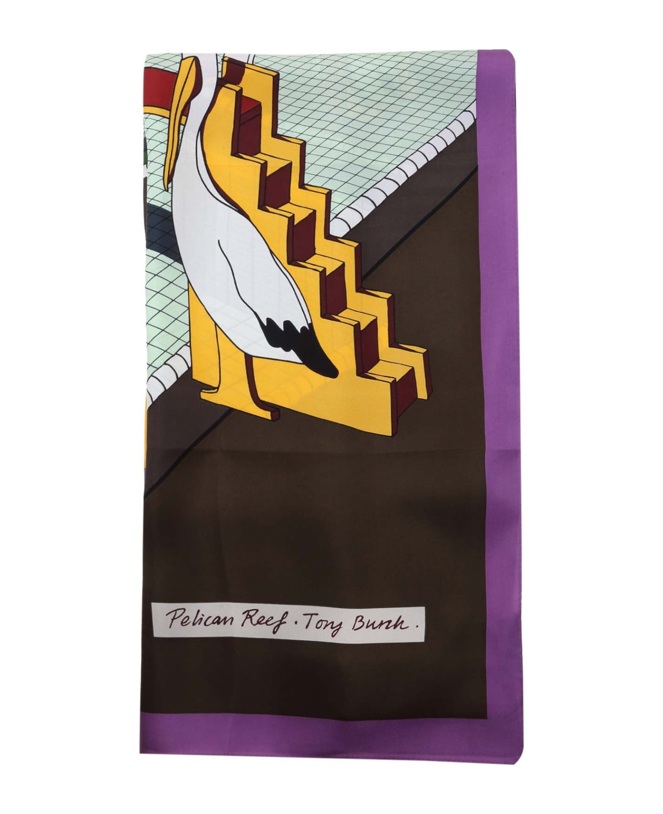 Tory Burch Foulard In Multicolor Silk - Mint スカーフ＆ストール