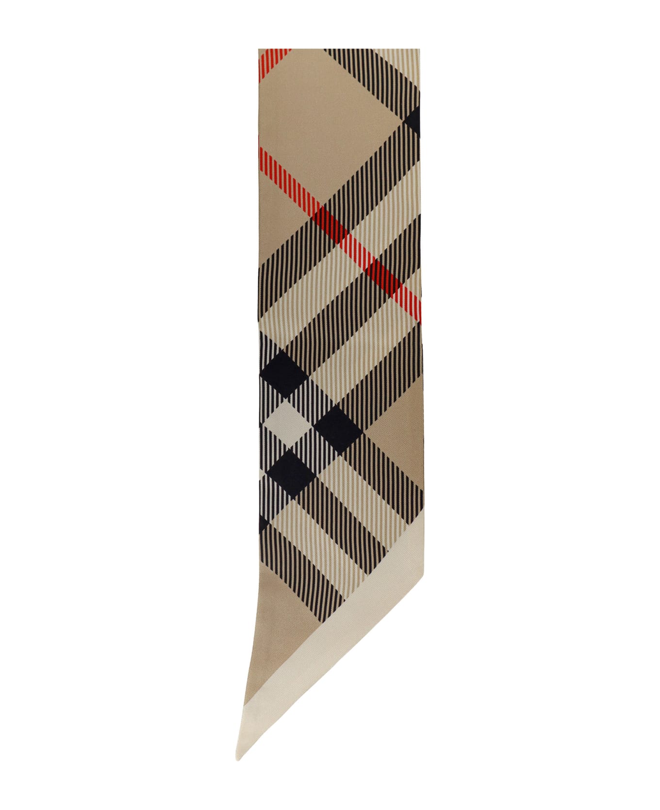 Burberry Check Pattern Pointed-tip Scarf - Beige