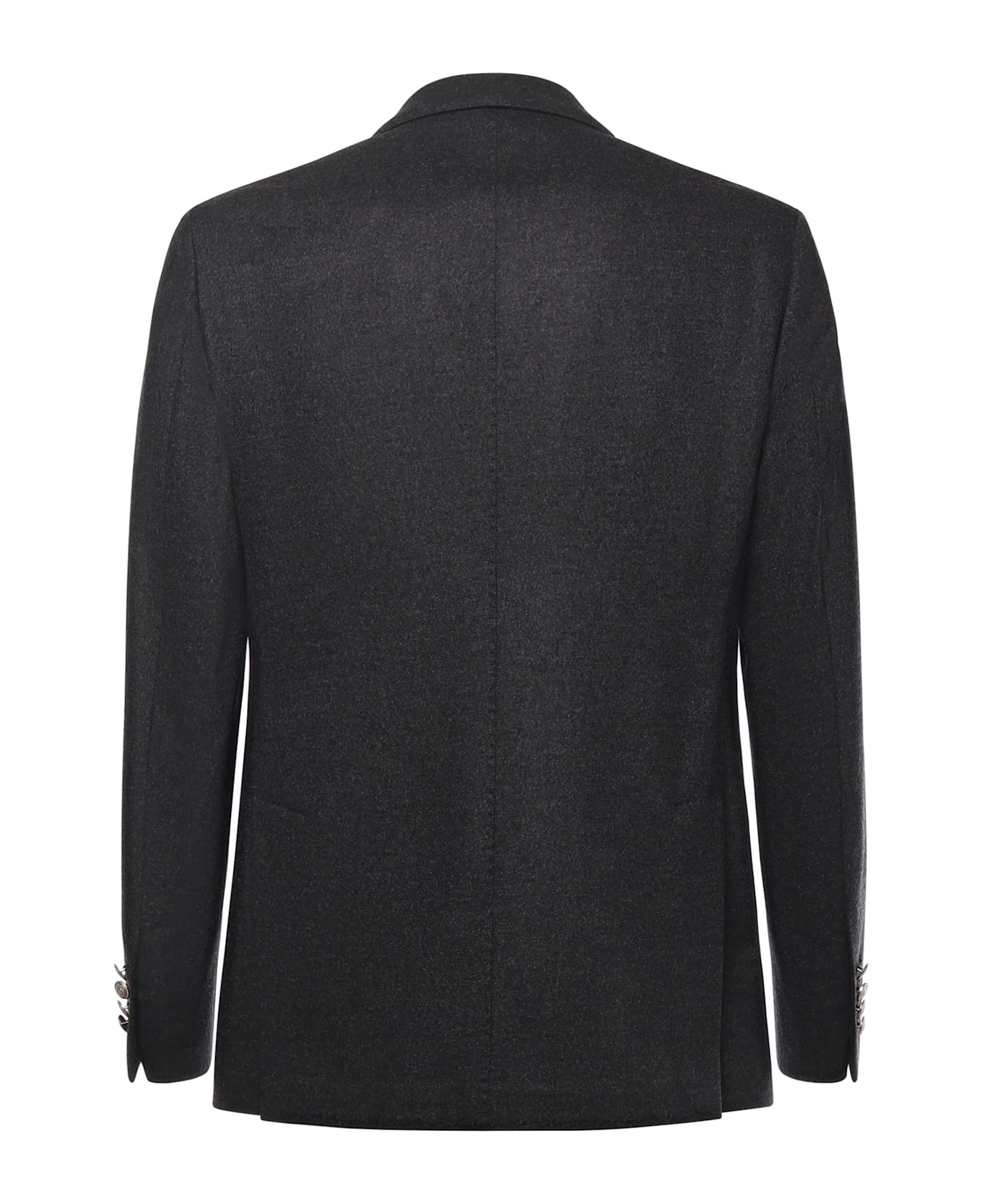 Eleventy Double-breasted Wool Jacket - SMOKE MELANGE GRAY
