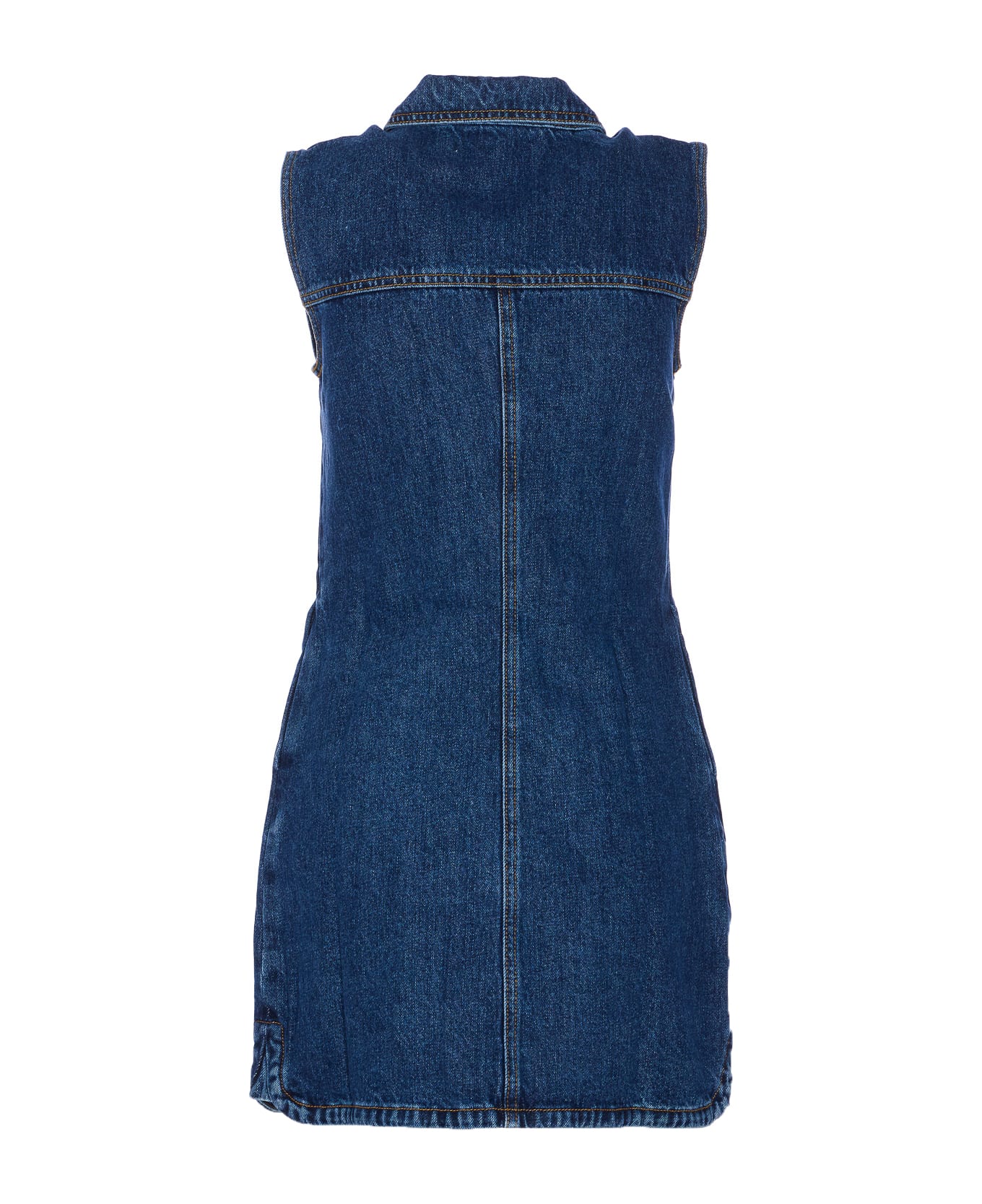 self-portrait Denim Sleeveless Mini Dress - Blue
