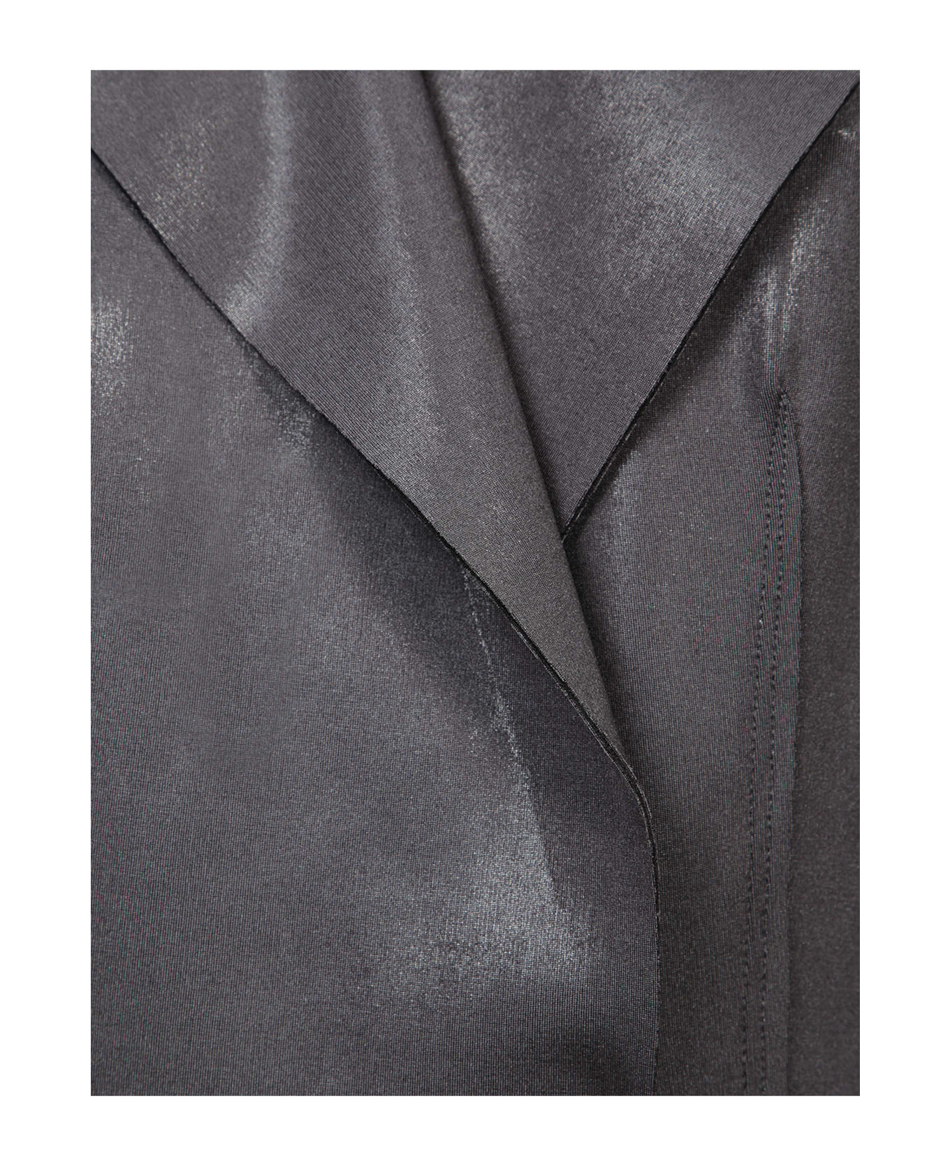 Norma Kamali Dark Grey Faux Leather Jacket - Grey