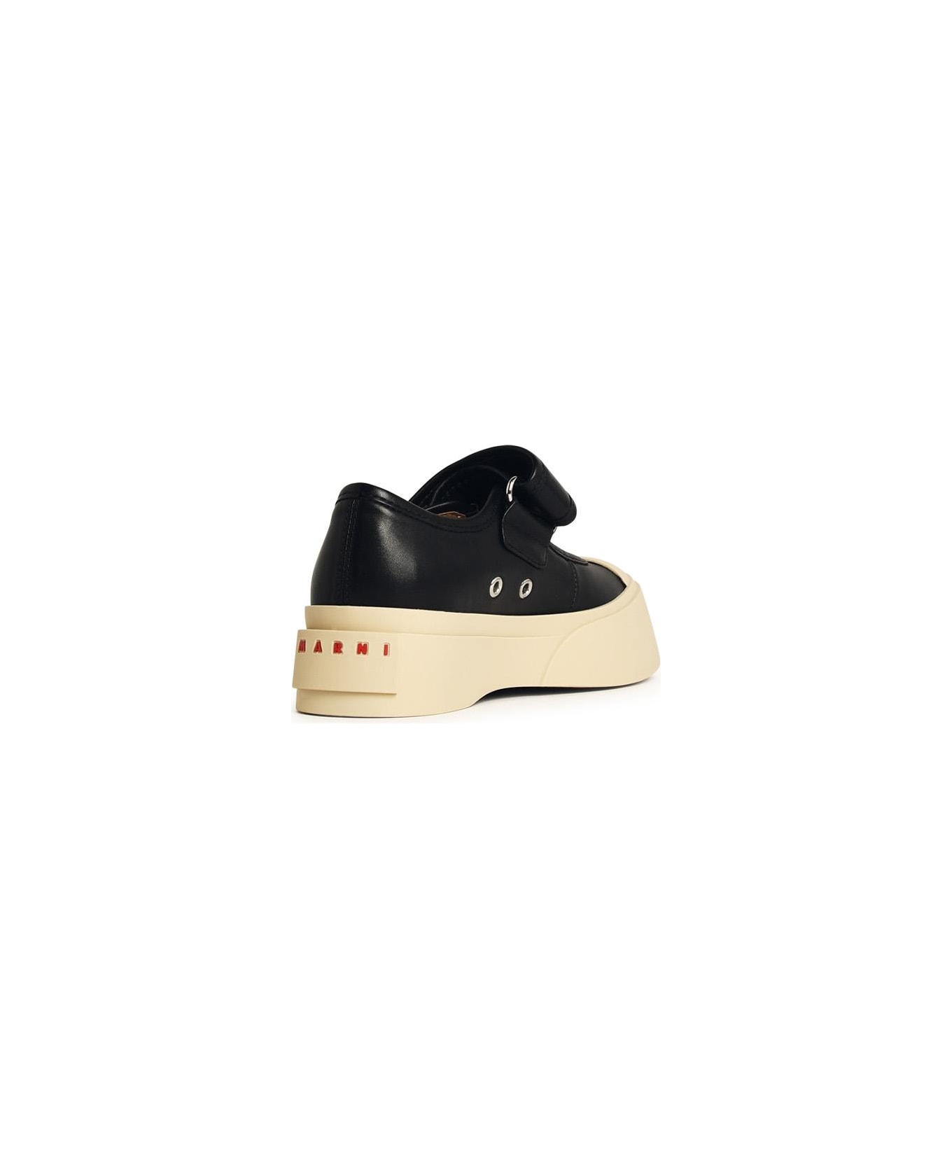 Marni 'pablo' Black Leather Sneakers - BLACK