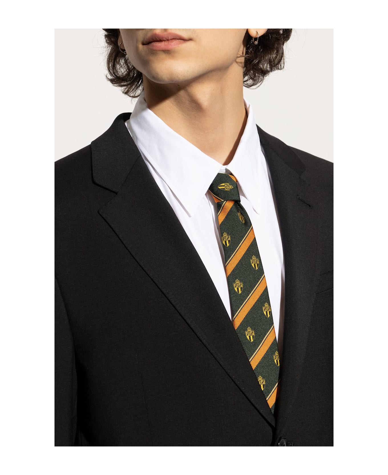 Fendi Silk Tie - Verde+arancione