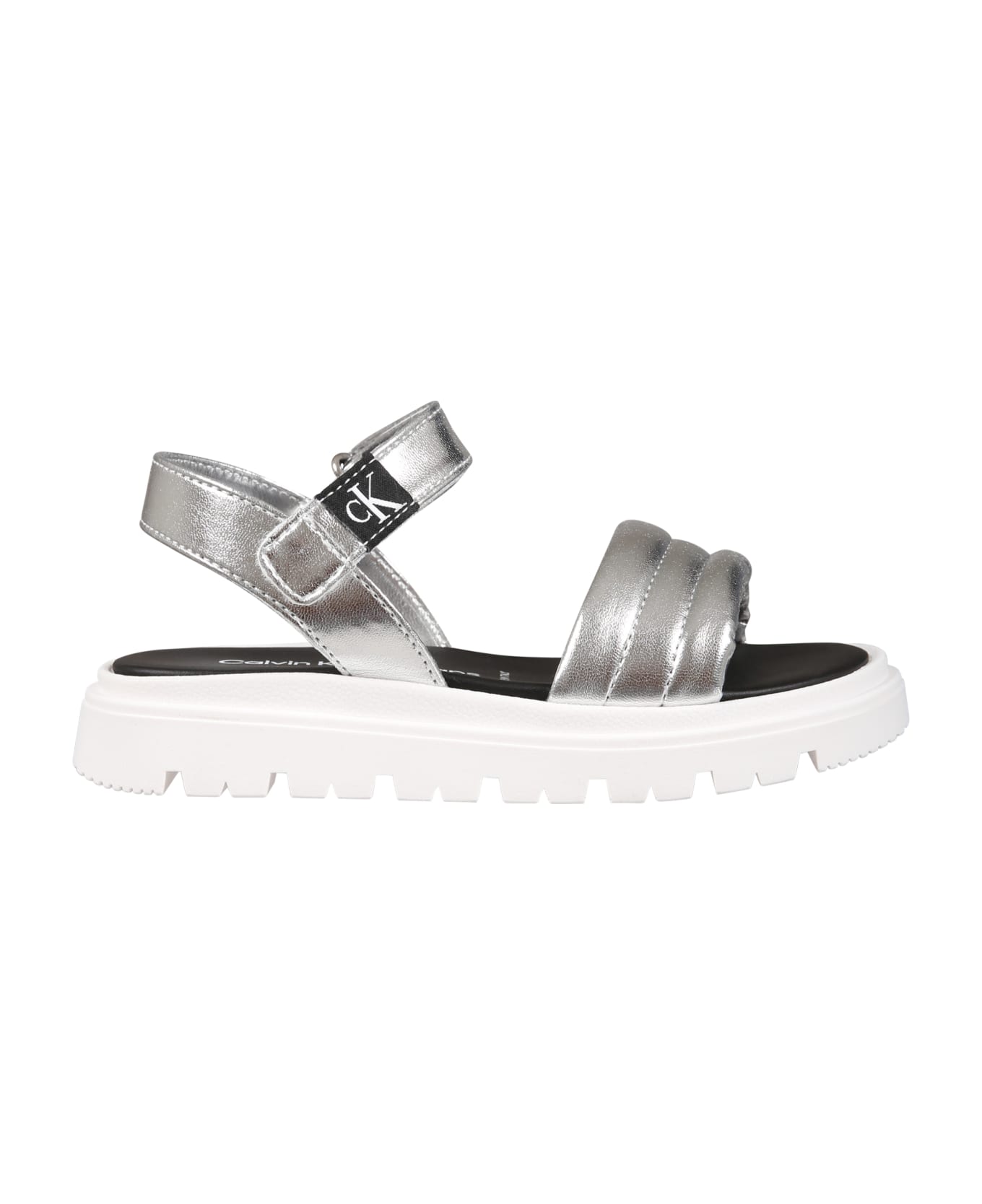 Calvin Klein Silver Sandals For Girl - Silver
