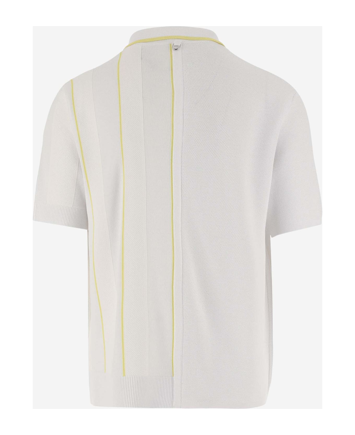 Jacquemus Contrast Knitted Polo Shirt - White