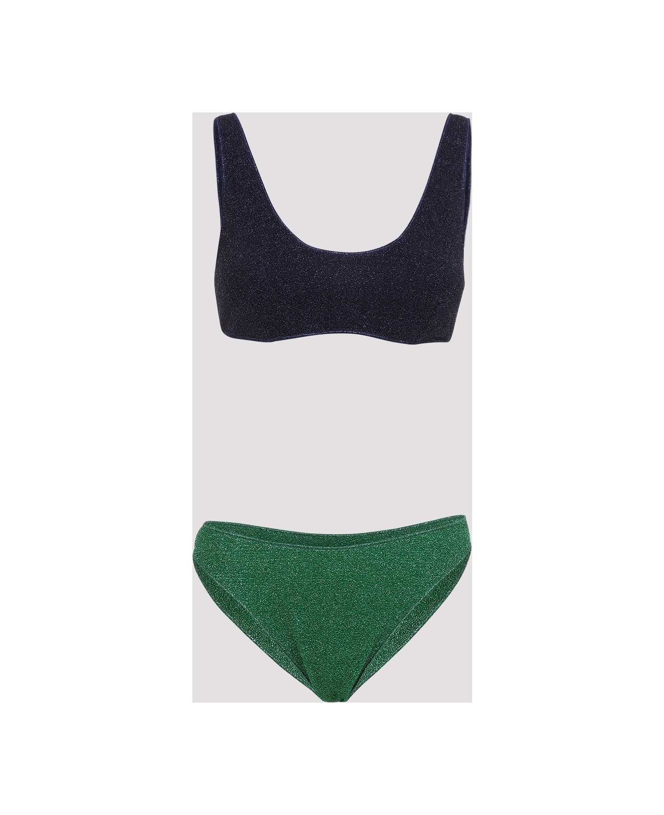 Oseree Oséree Swimwear Lumiere Sporty Two Piece - Emerald Green Night Blue