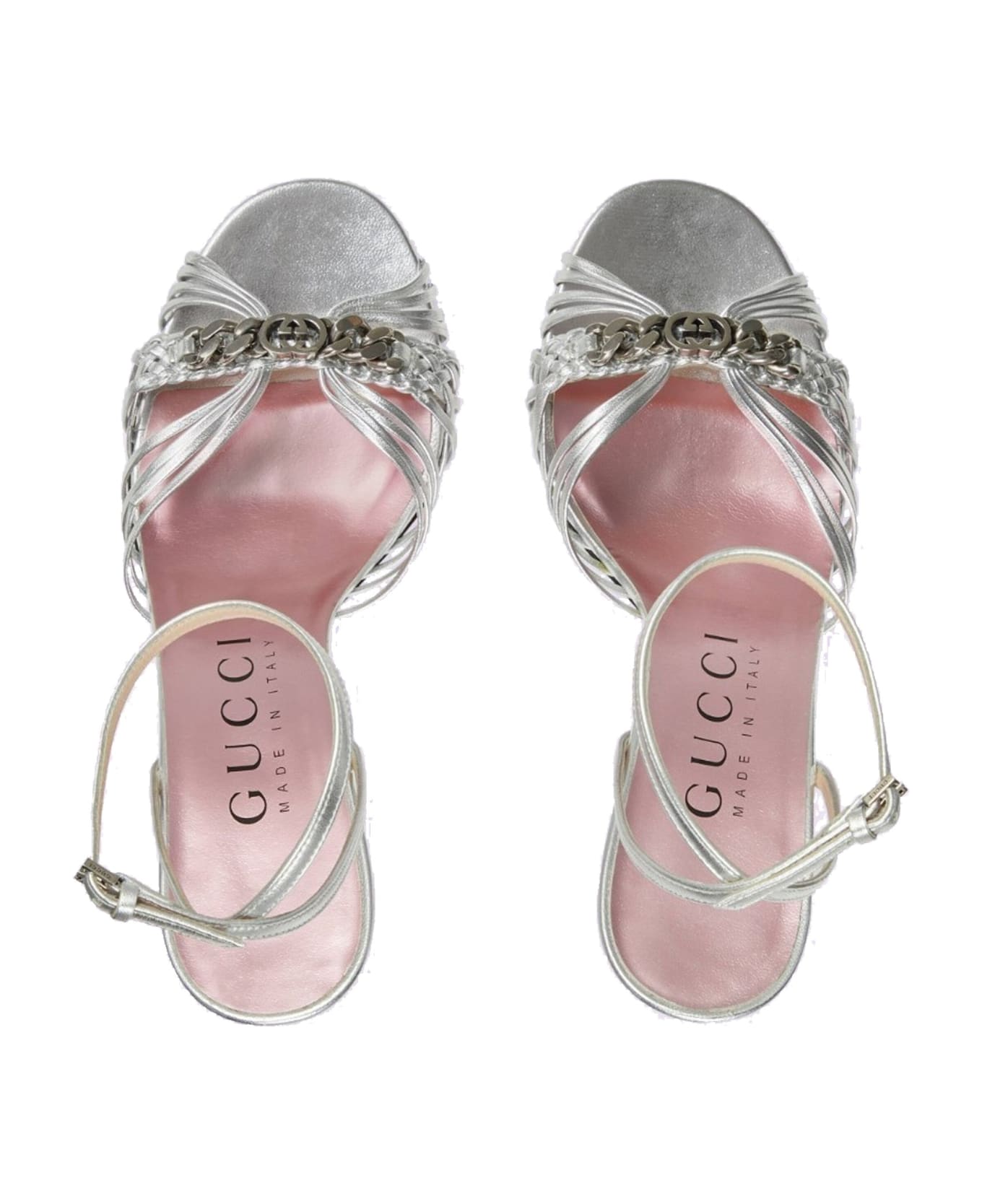 Gucci Leather Sandals - Silver