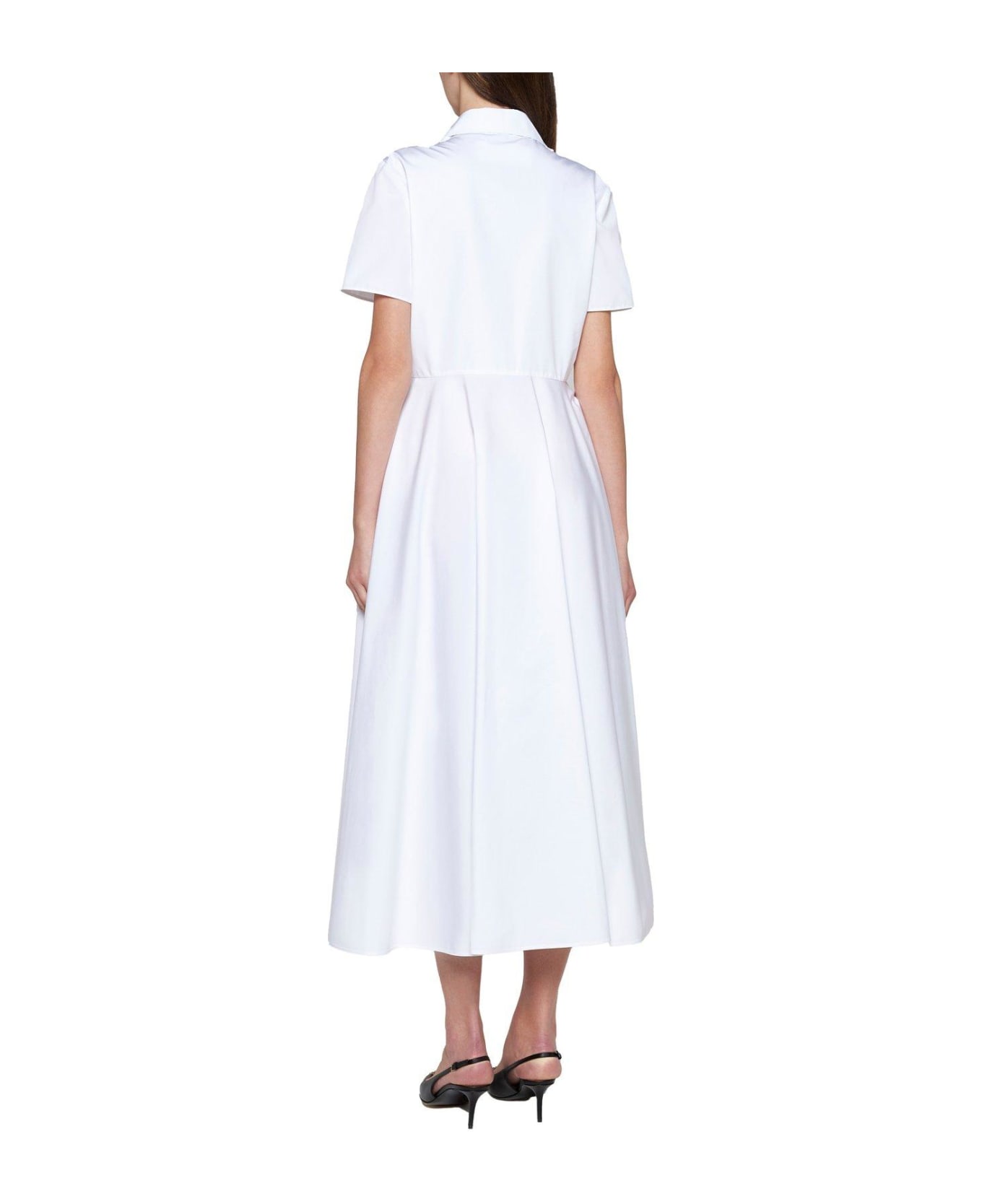 Valentino Cut-out Short-sleeved Midi Dress - White