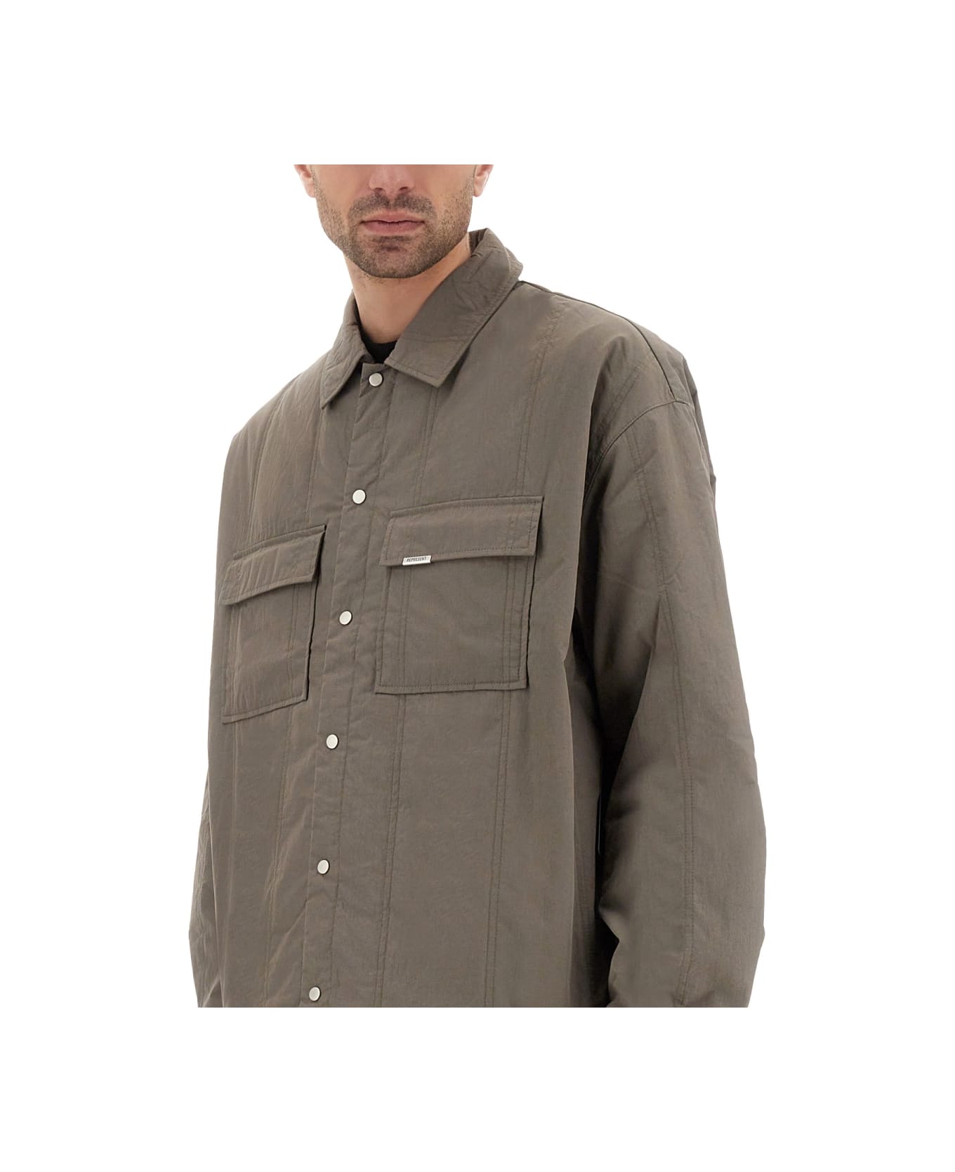 REPRESENT Quilted Overshirt - GREEN