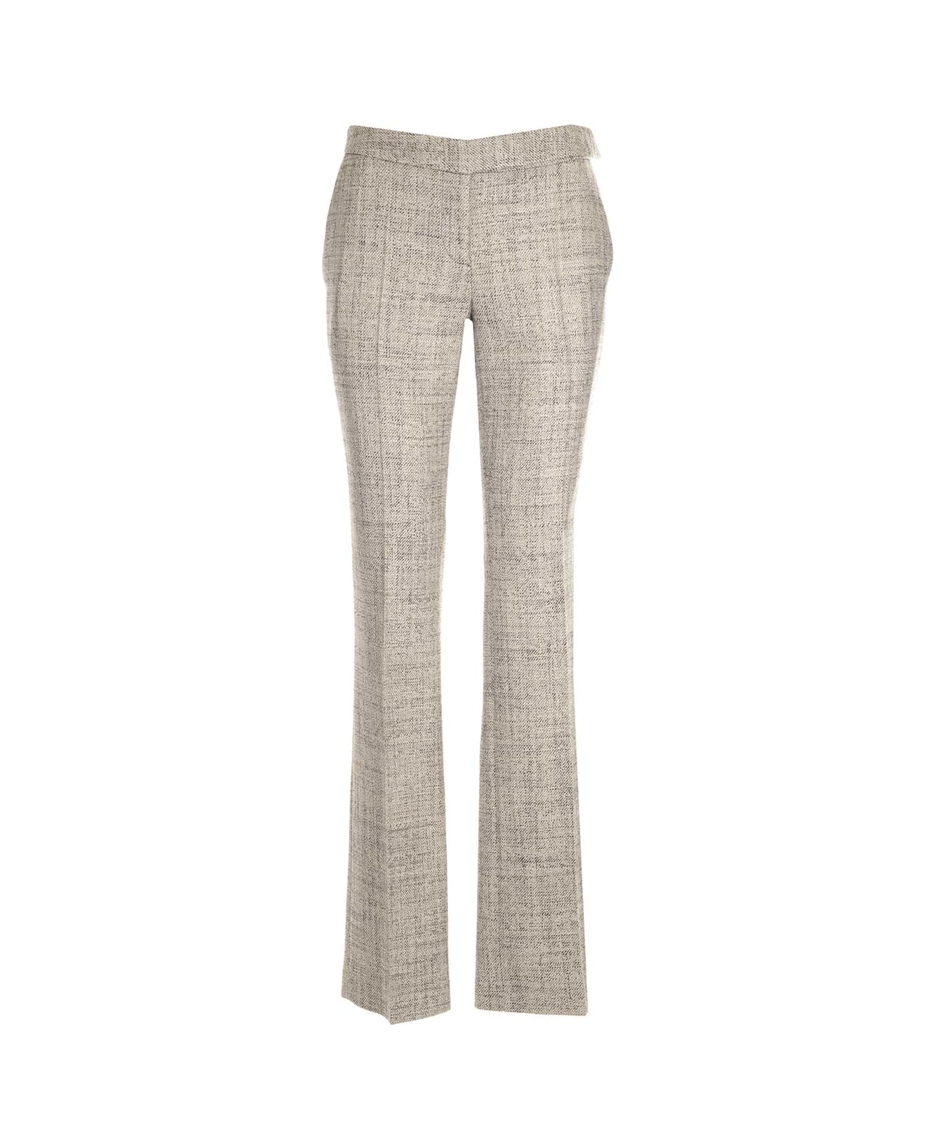 Stella McCartney Slim Fit Tailored Trousers In Oat Wool Mouline - Brown ボトムス