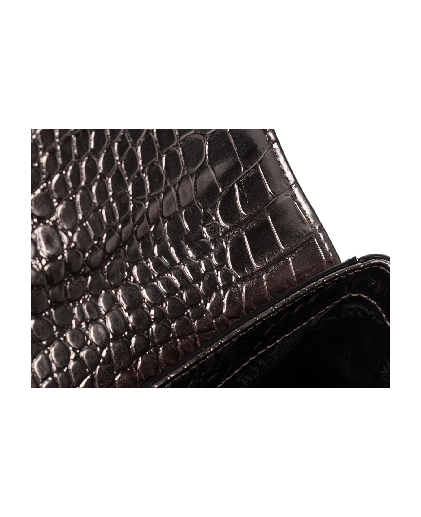 Versace Jeans Couture Jeans Couture Metallic Croco Shoulder Bag - Gun Metal