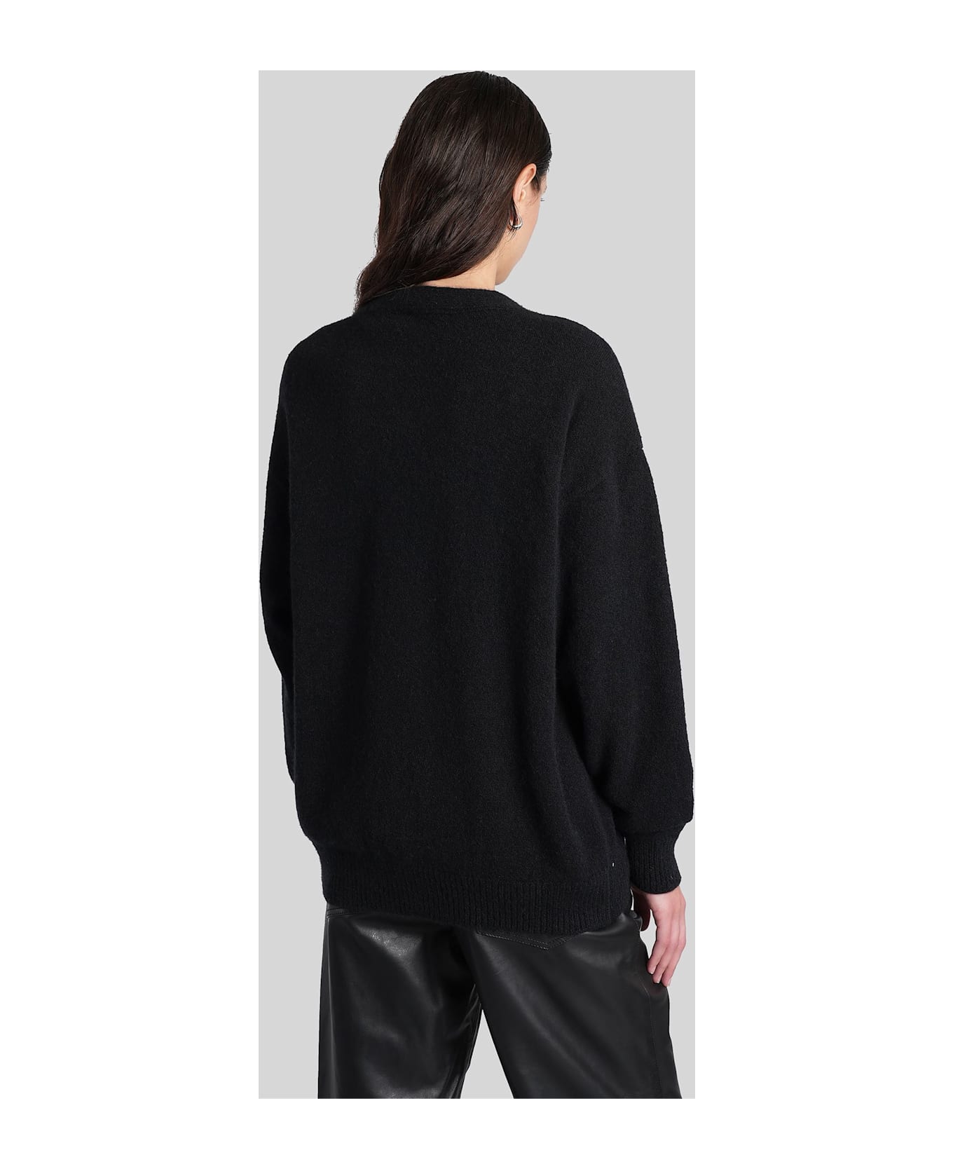 Laneus Cardigan In Black Cashmere - black