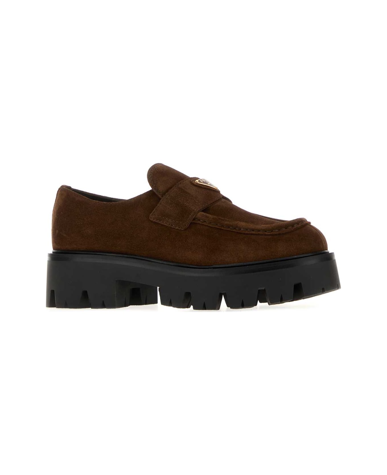 Prada Brown Suede Loafers - CACAO