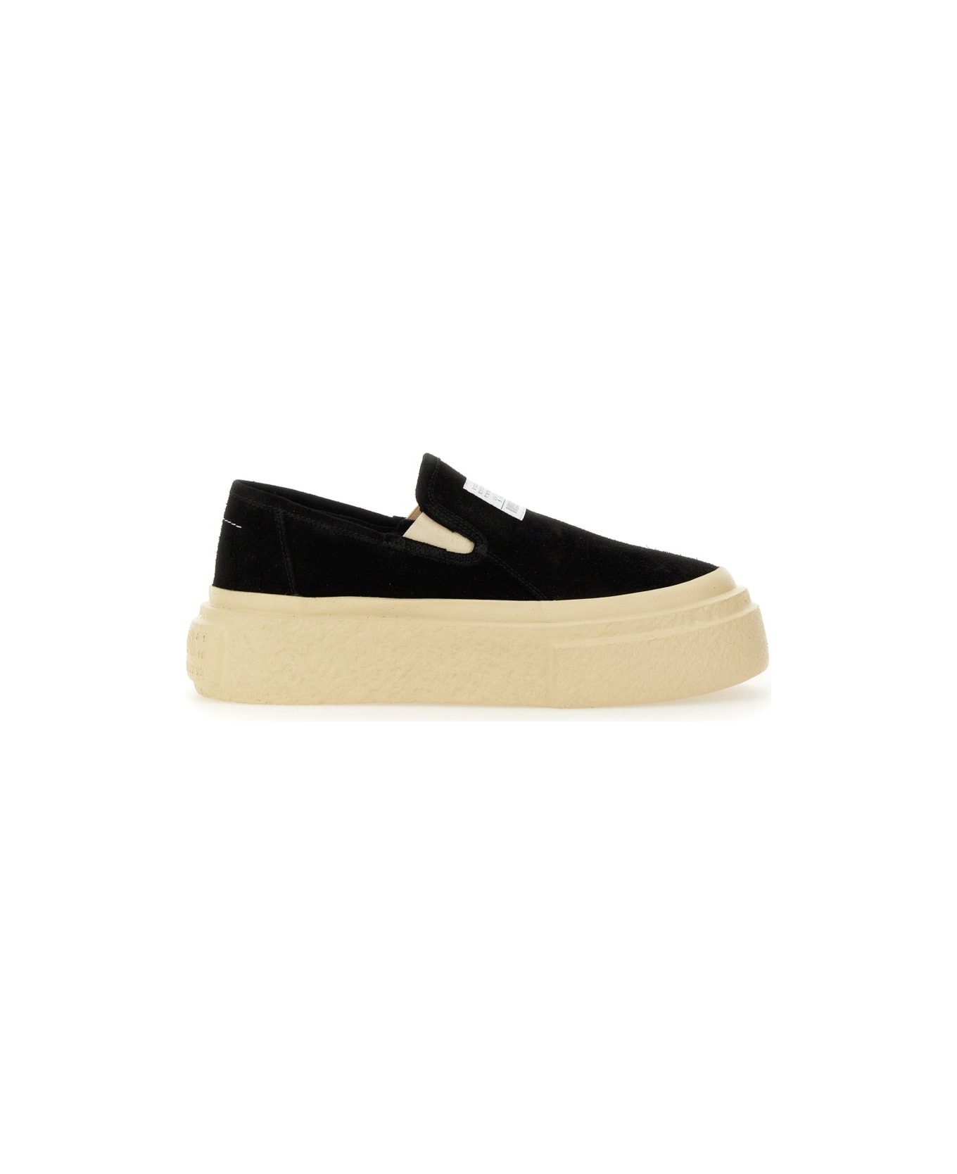 MM6 Maison Margiela Leather Sneaker - BLACK