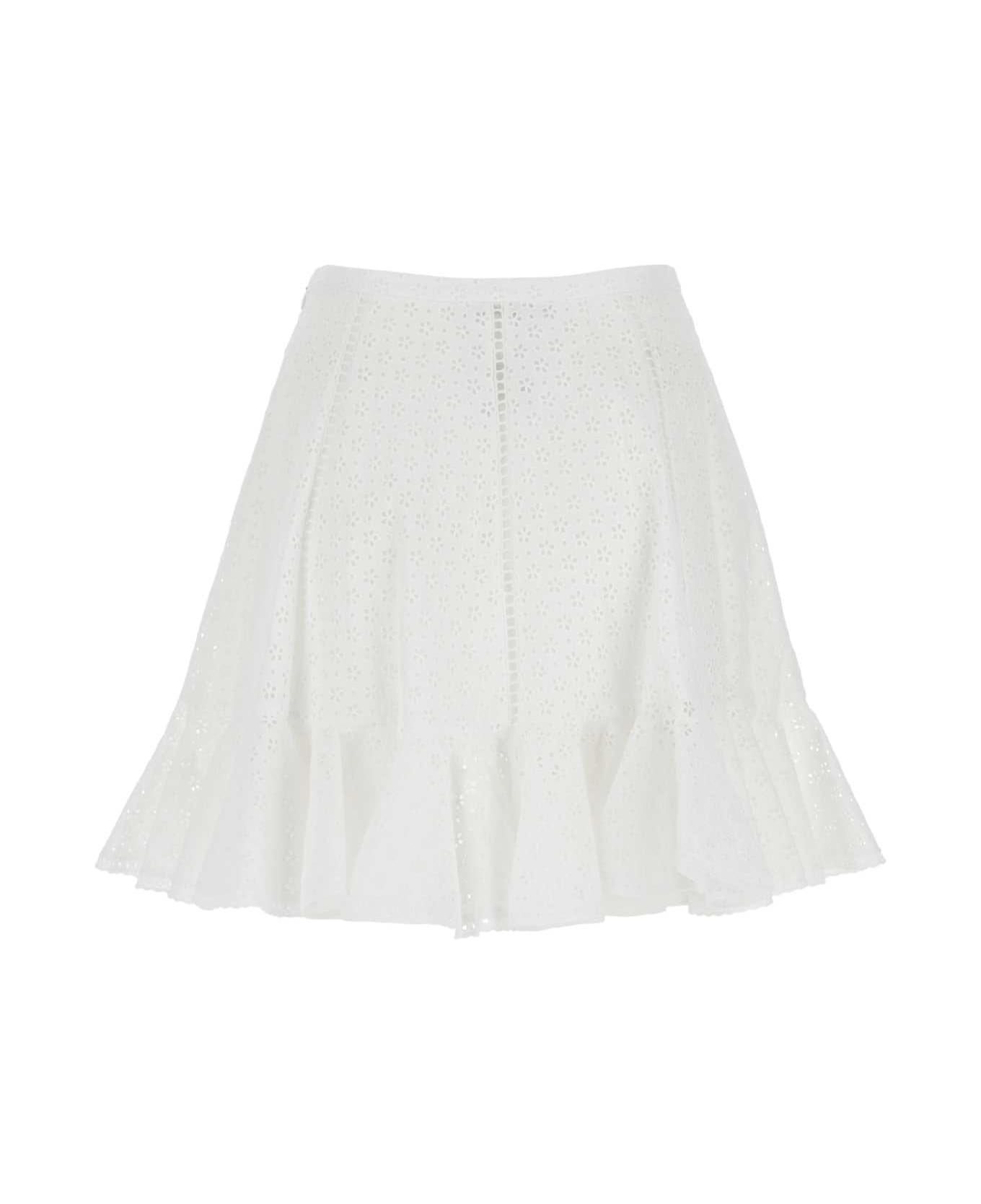 Philosophy di Lorenzo Serafini White Broderie Anglaise Skirt - White スカート