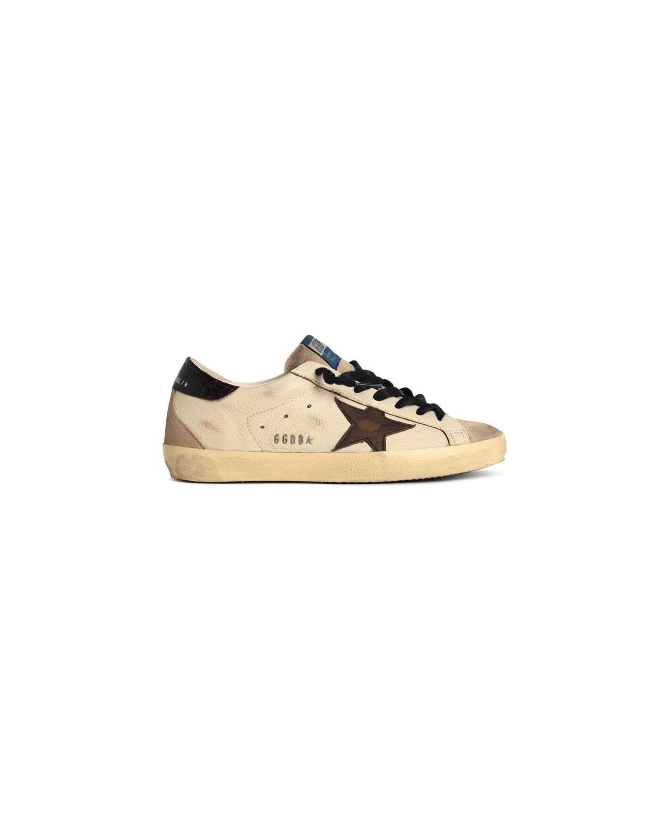 Golden Goose 'superstar' White Leather Sneakers - Brown