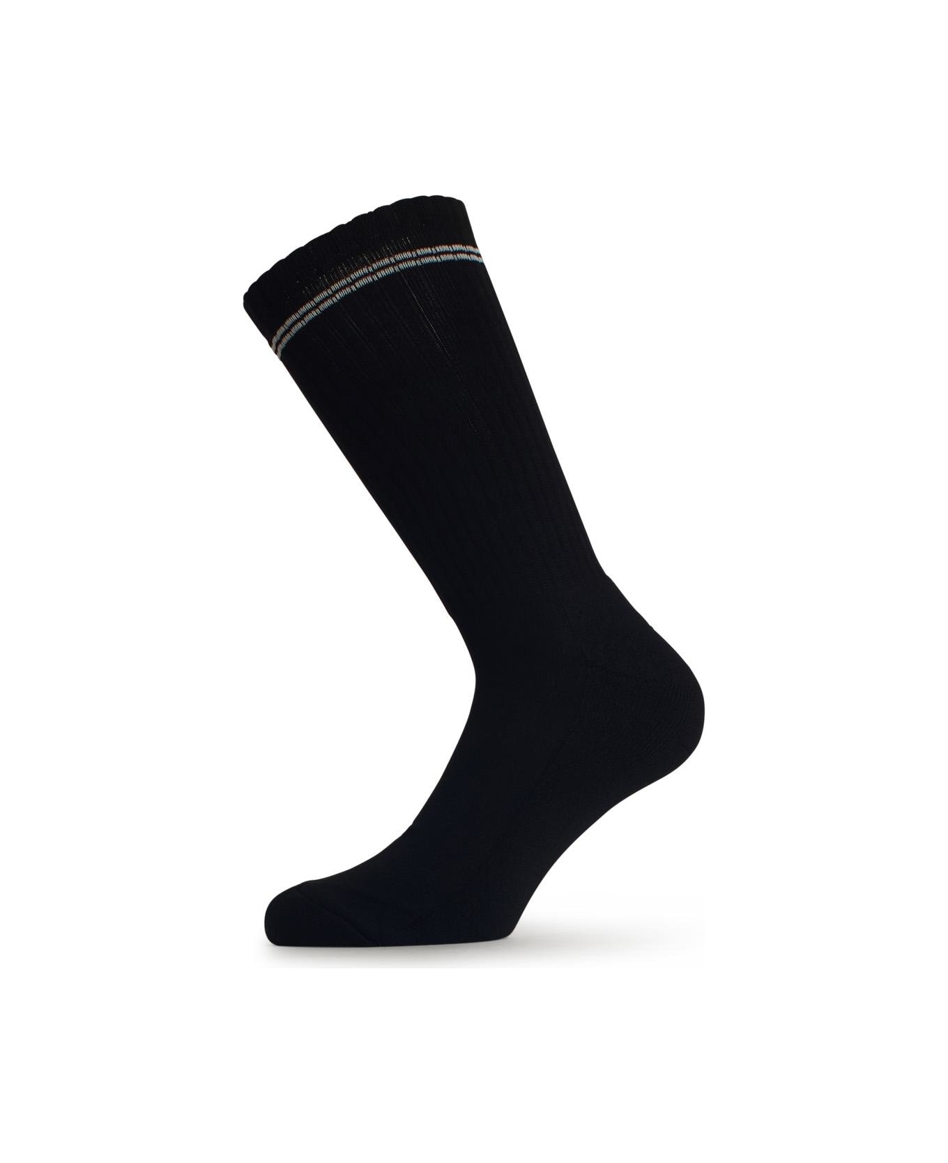 Barrow Black Cotton Blend Socks - NERO BLACK