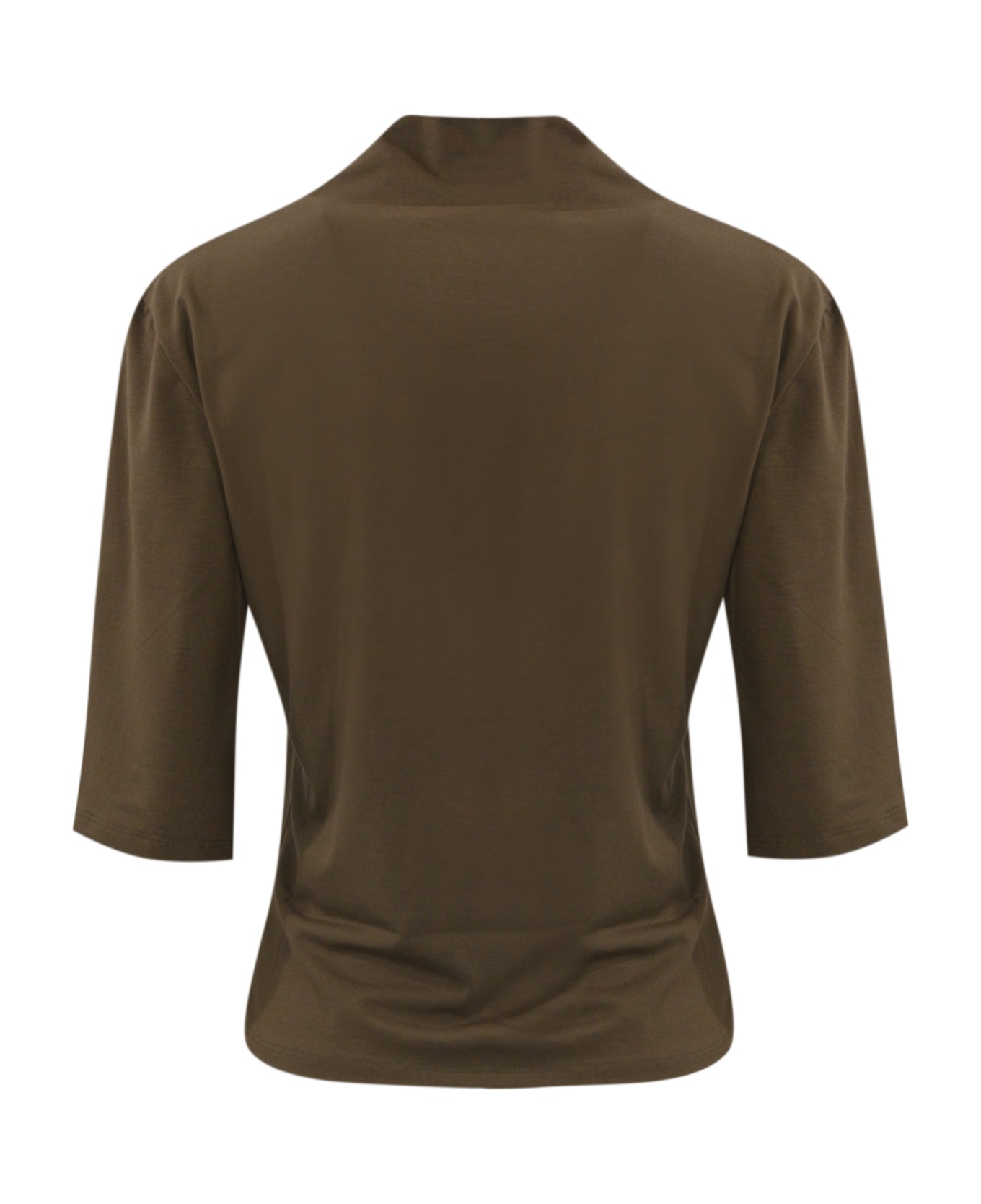 Pinko Macchina Sweater In Viscose With Logo Embroidery - TERRA SCURO