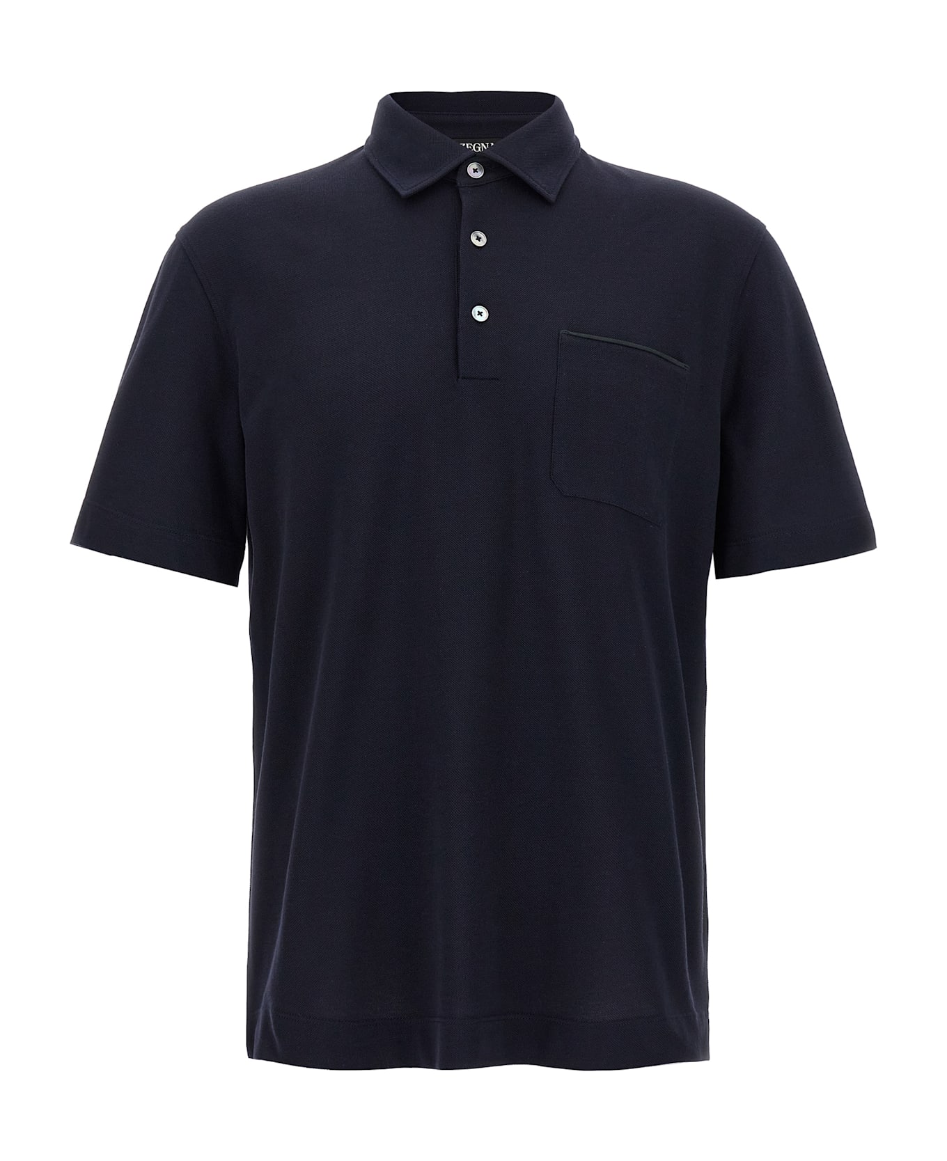 Zegna Piqué Polo Shirt - Blue