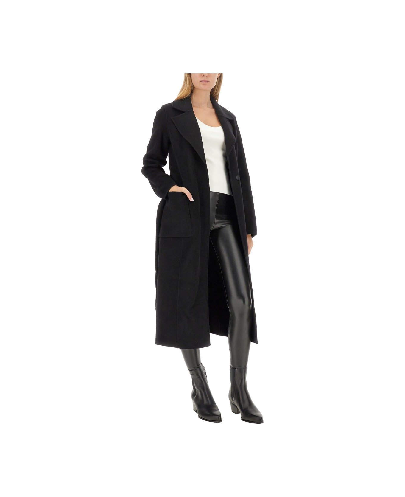 Michael Kors Belted Coat - BLACK
