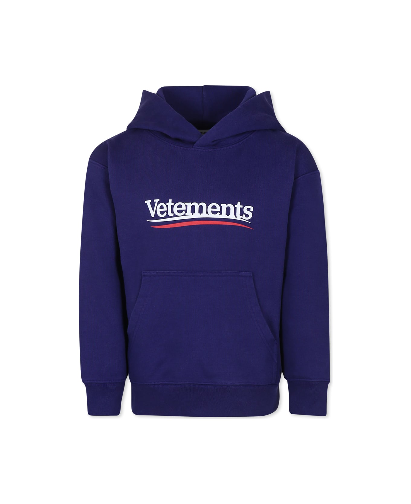 VETEMENTS Blue Sweatshirt For Kids With Logo - Blue