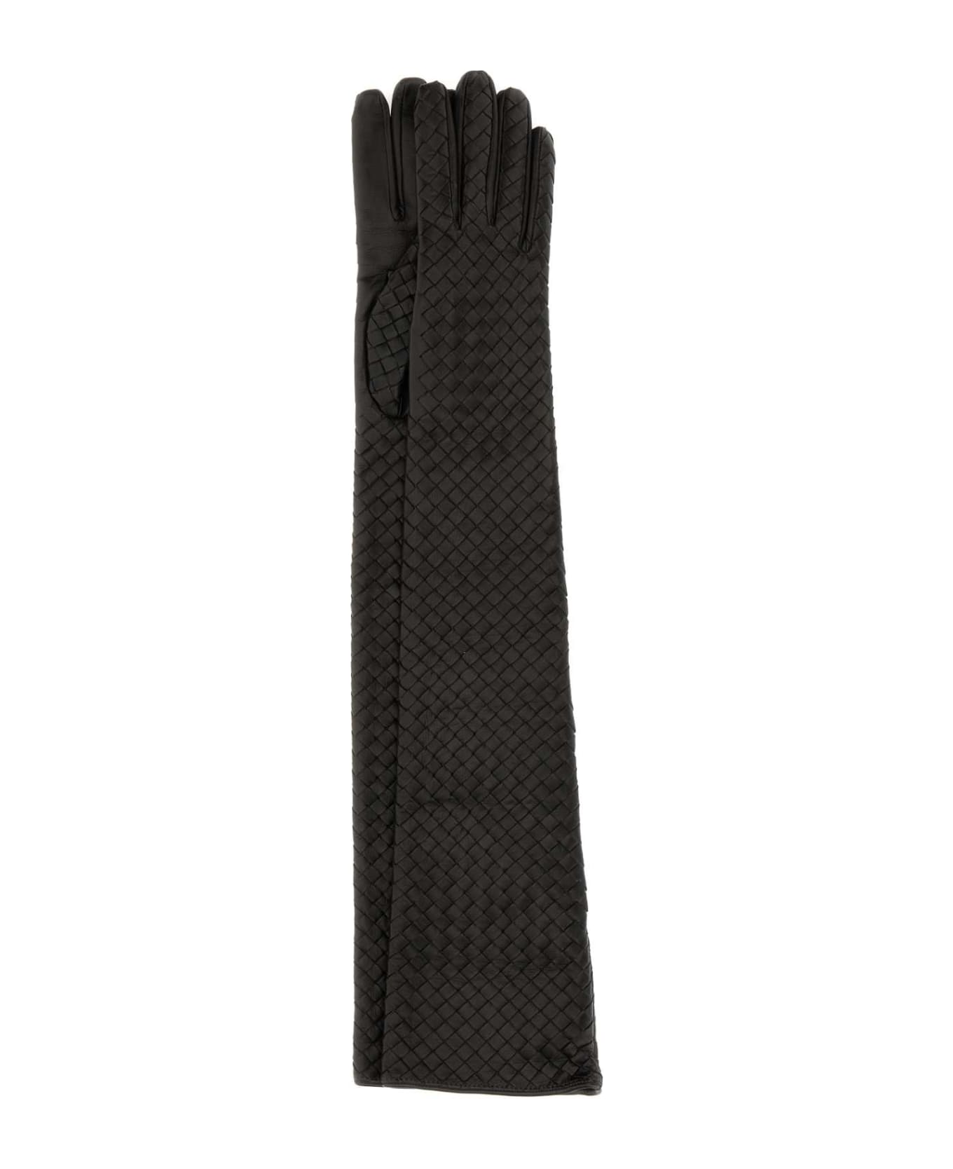Bottega Veneta Dark Brown Nappa Leather Gloves - FONDANT