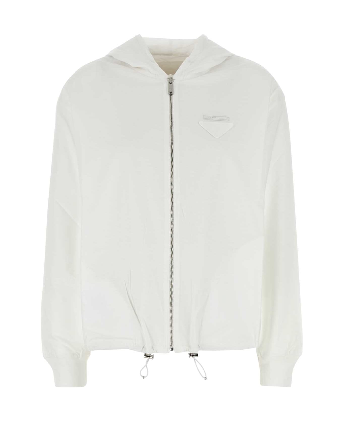 Prada White Cotton Reversible Jacket - BIANCO
