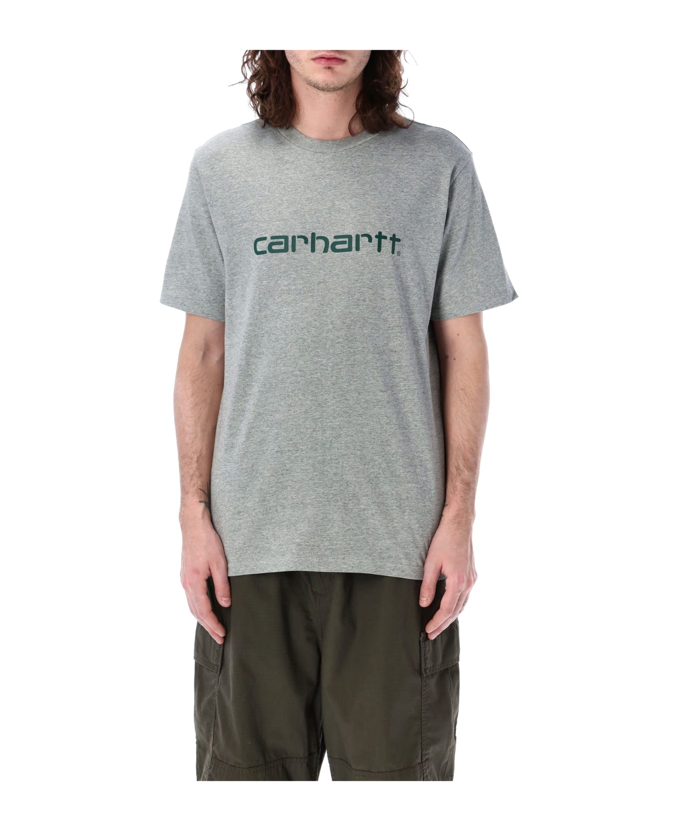 Carhartt Logo T-shirt - GREY HEATHER