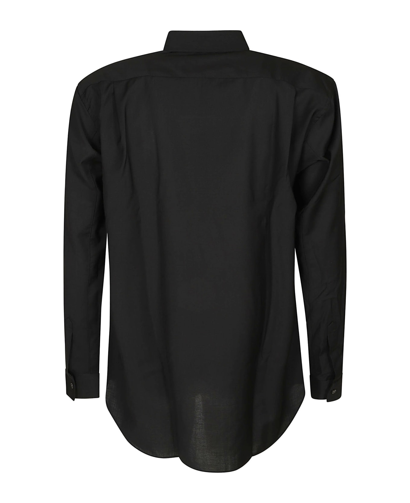 Comme des Garçons Shirt Round Hem Plain Shirt - Black シャツ