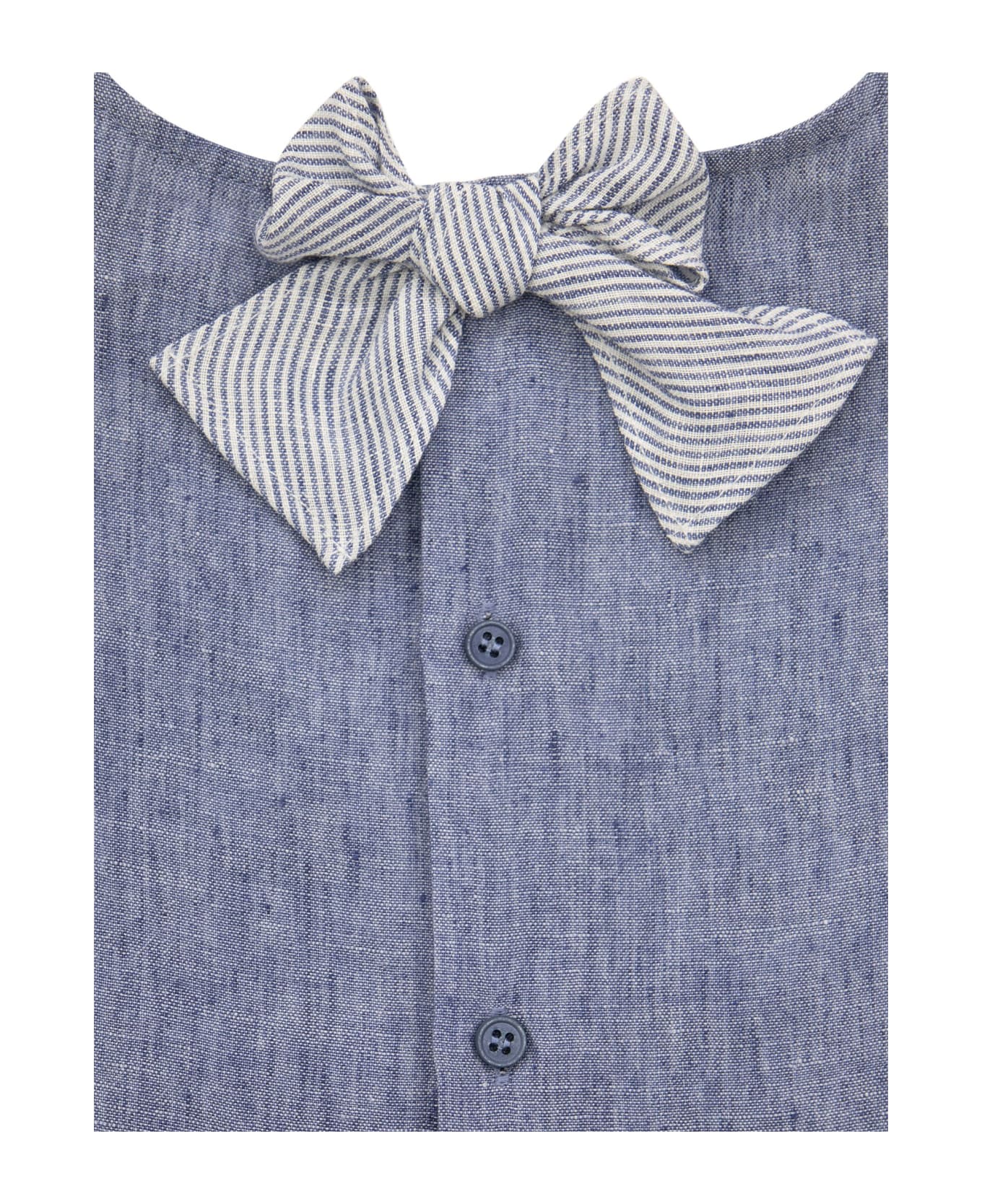 Il Gufo Sleeveless Cotton Shirt - Light Blue