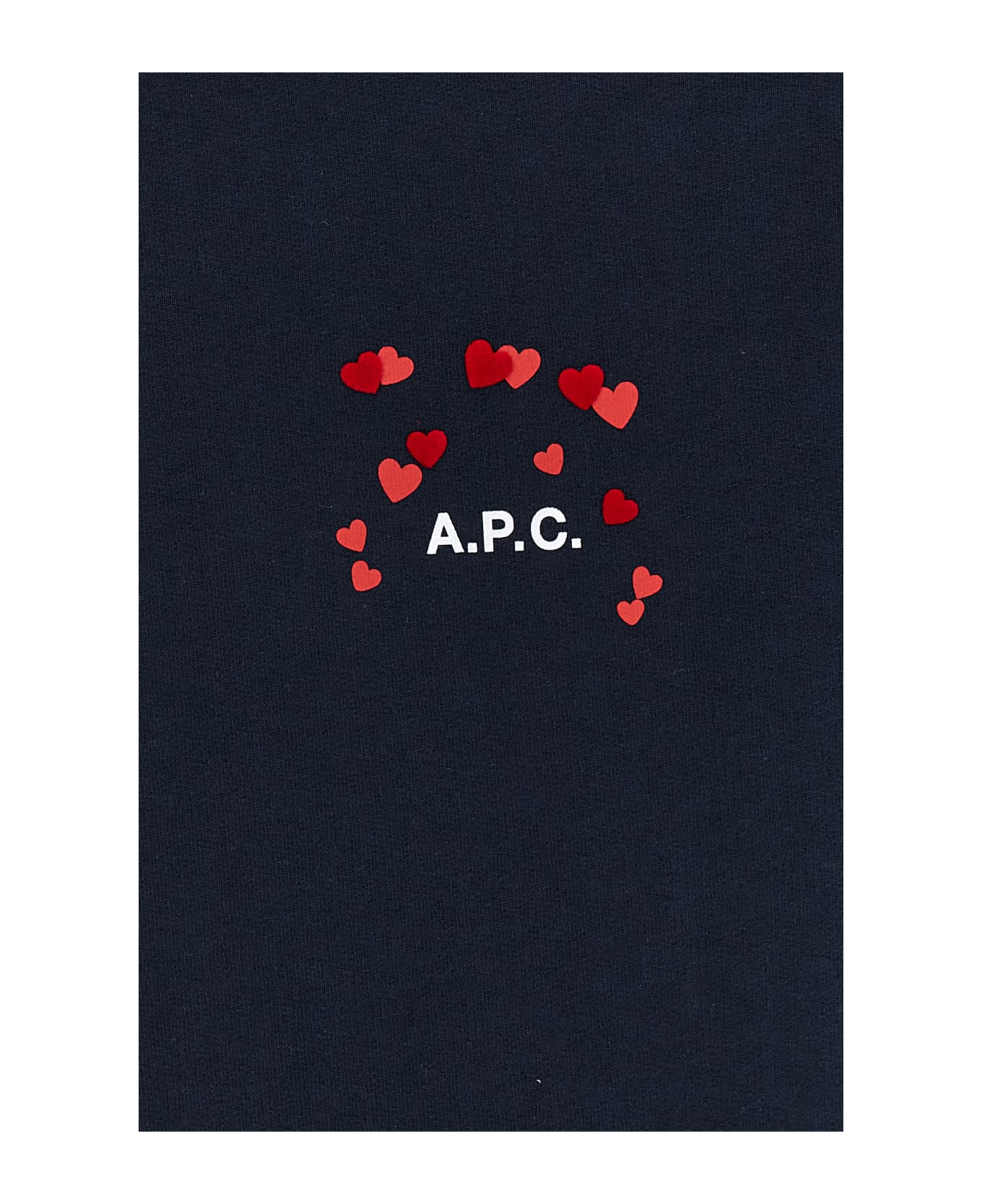 A.P.C. Logo Printed Crewneck Sweatshirt - Blue フリース