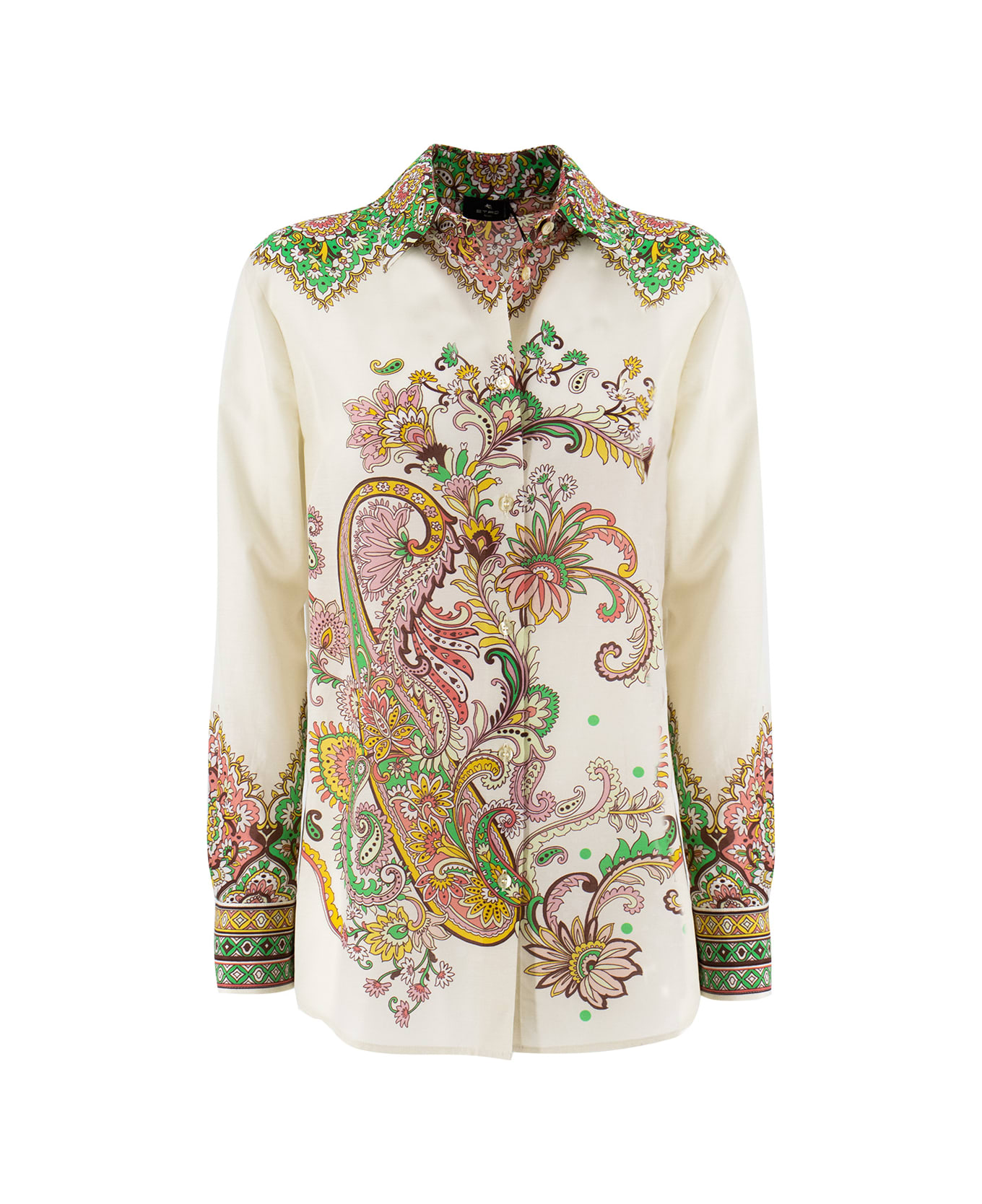 Etro Multicolored Cotton-silk Blend Shirt - PRINT ON WHITE BASE