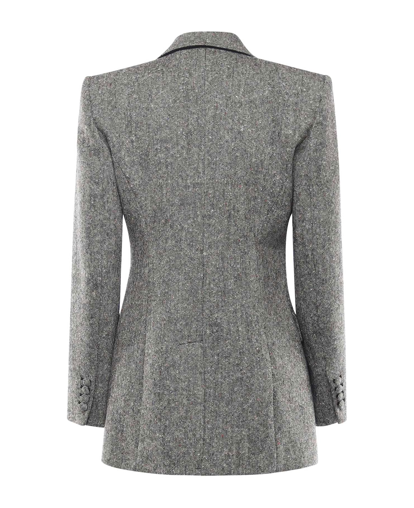 Valentino Garavani Double-breasted Natte
 Buttoned Blazer - IVORY, black