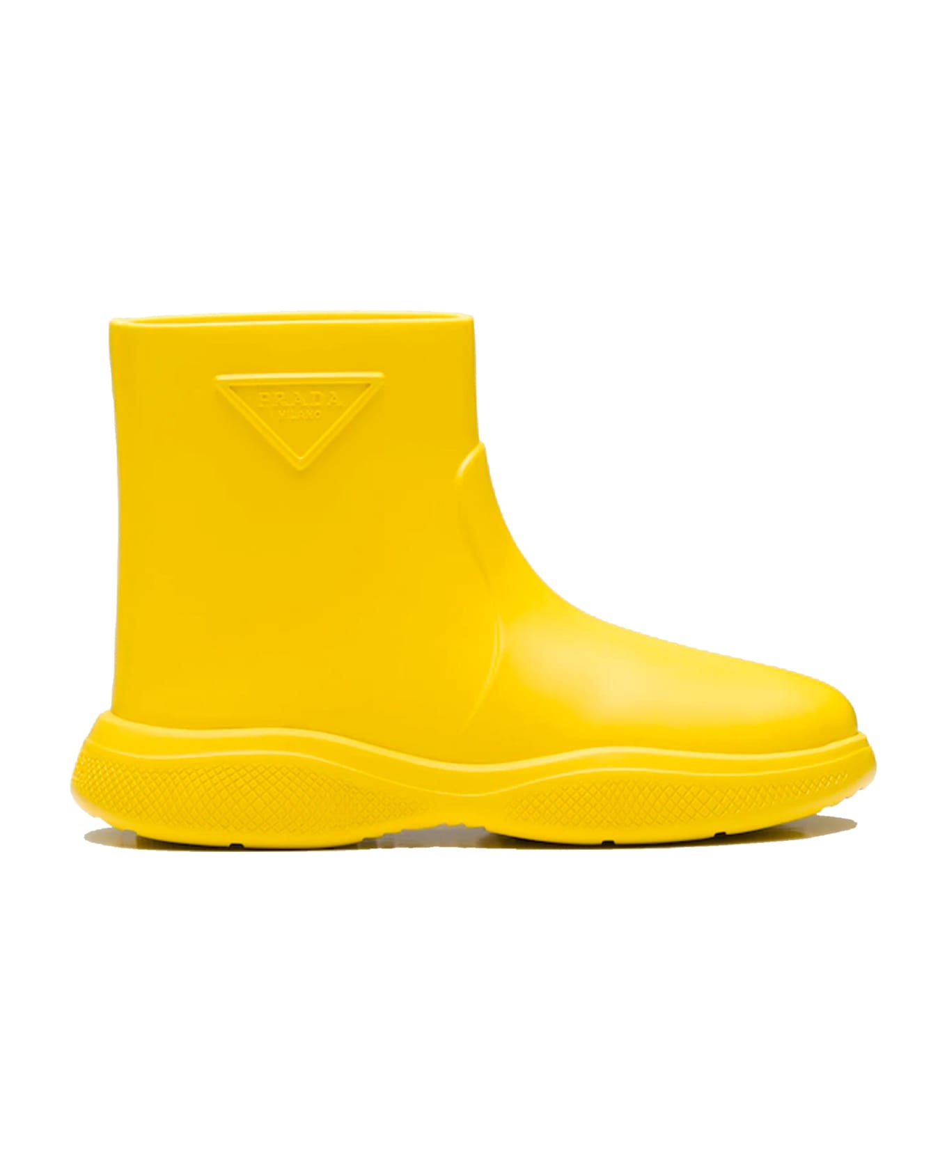 Prada Logo Rubber Boots - Yellow