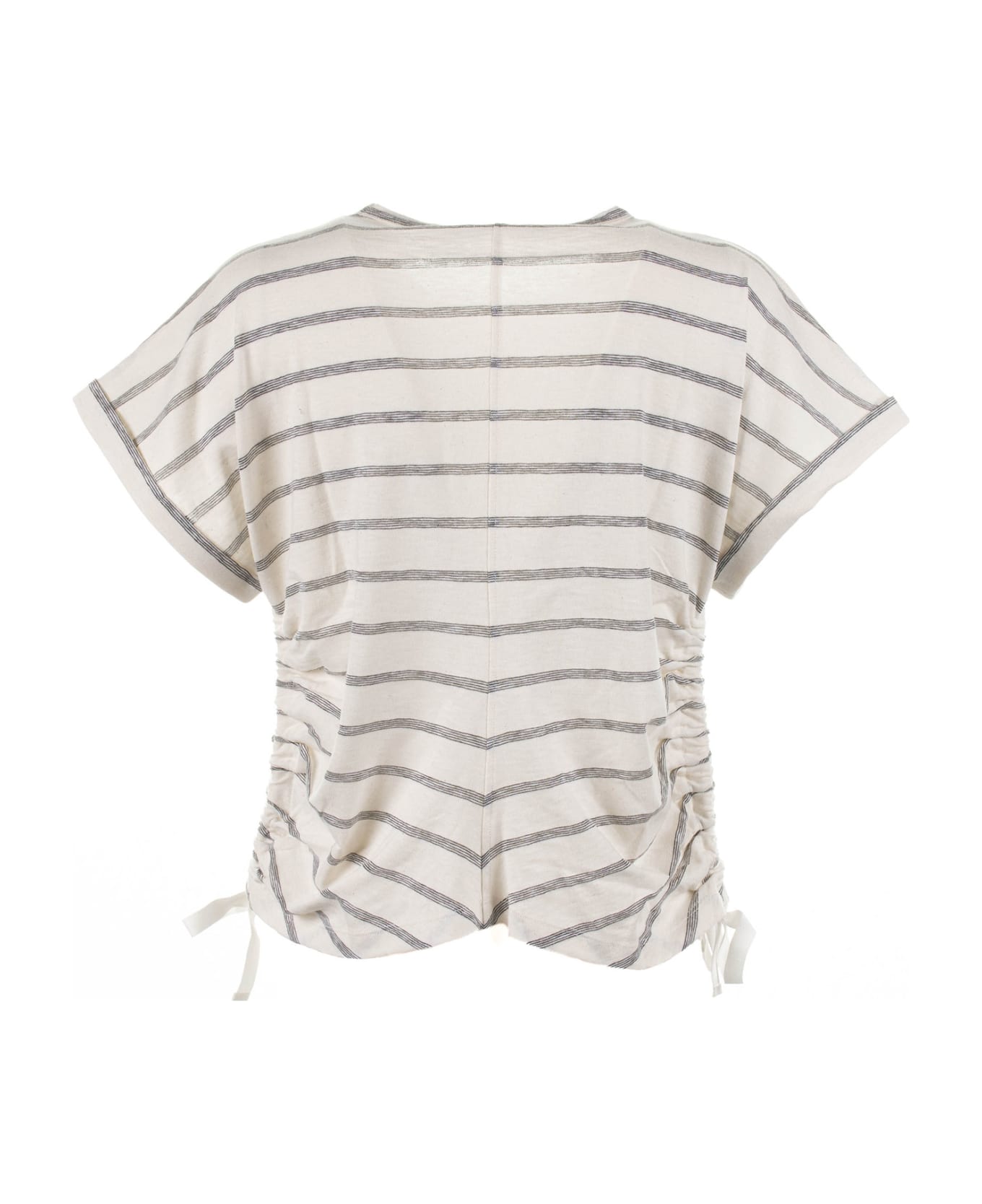 19.70 Nineteen Seventy Striped Cream T-shirt - PANNA Tシャツ