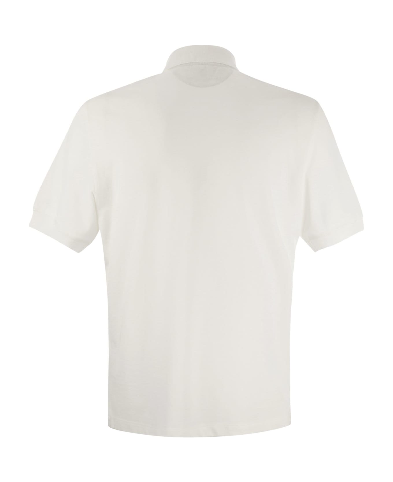 Brunello Cucinelli Cotton Jersey Polo Shirt - White ポロシャツ