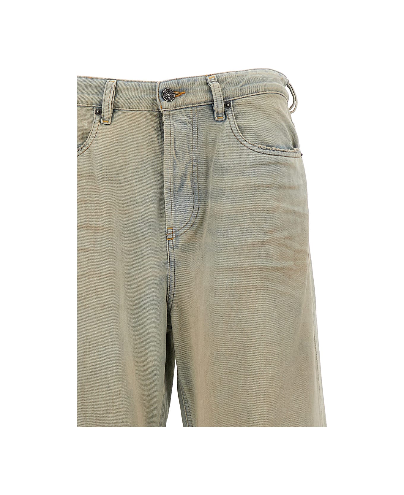 Diesel Beige Faded Effect Jeans In Cotton Woman - Beige