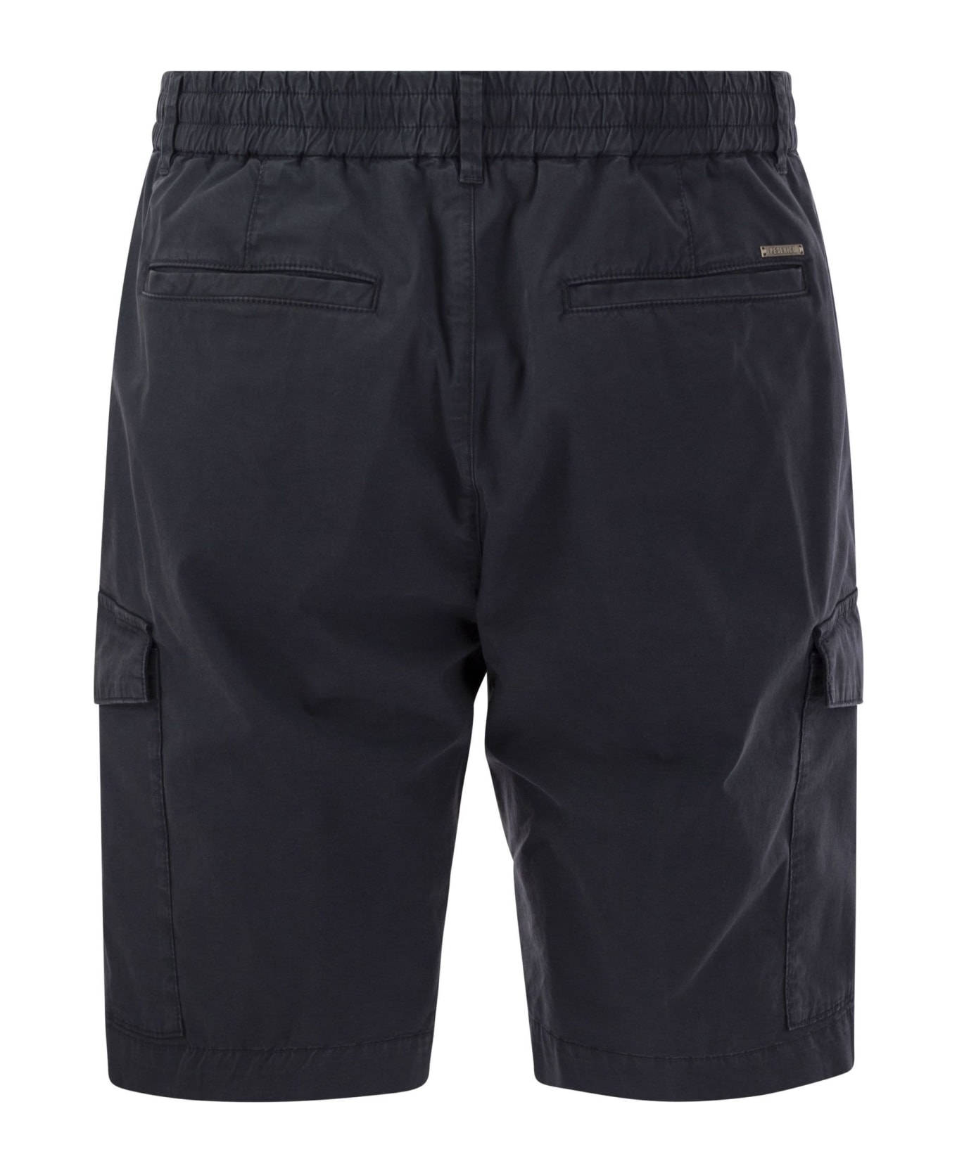 Peserico Lightweight Cotton Lyocell Canvas Jogger Bermuda Shorts - Blue ショートパンツ