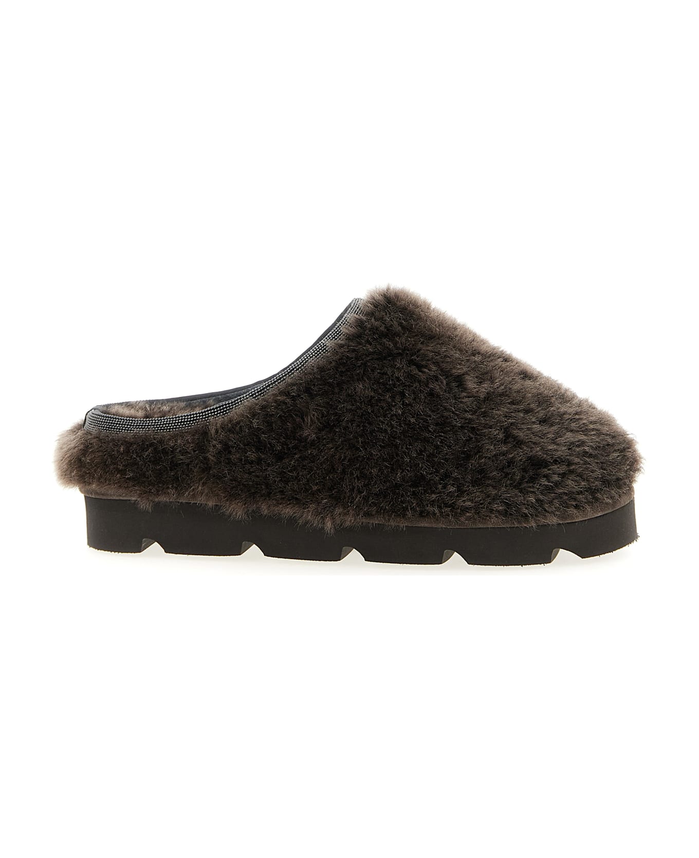 Brunello Cucinelli Monile Sherling Sabots - Brown