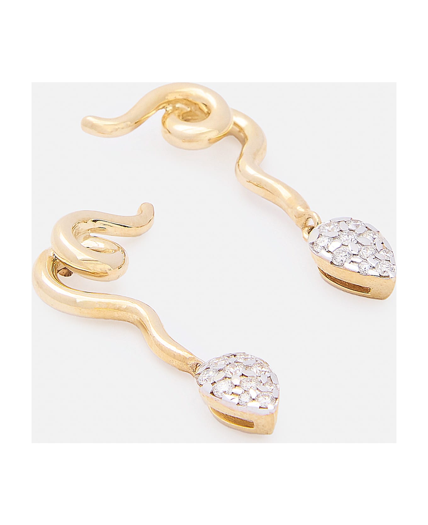Bea Bongiasca 9k Gold Earrings Vine With Diamonds - Golden ネックレス